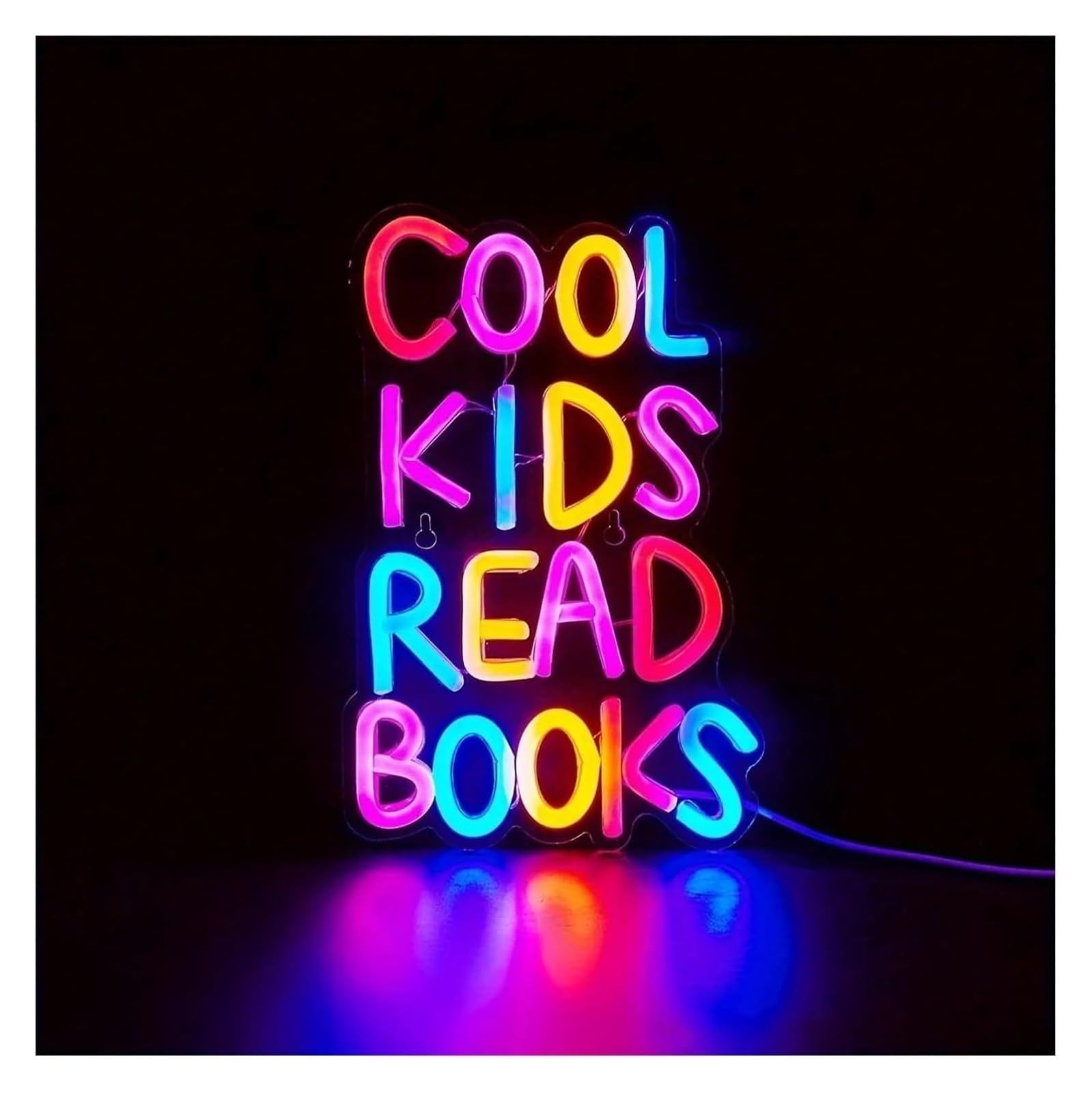 Neon Decorazione luminosa al neon per bambini che leggono libri per insegne al neon 26 cm × 17 cm