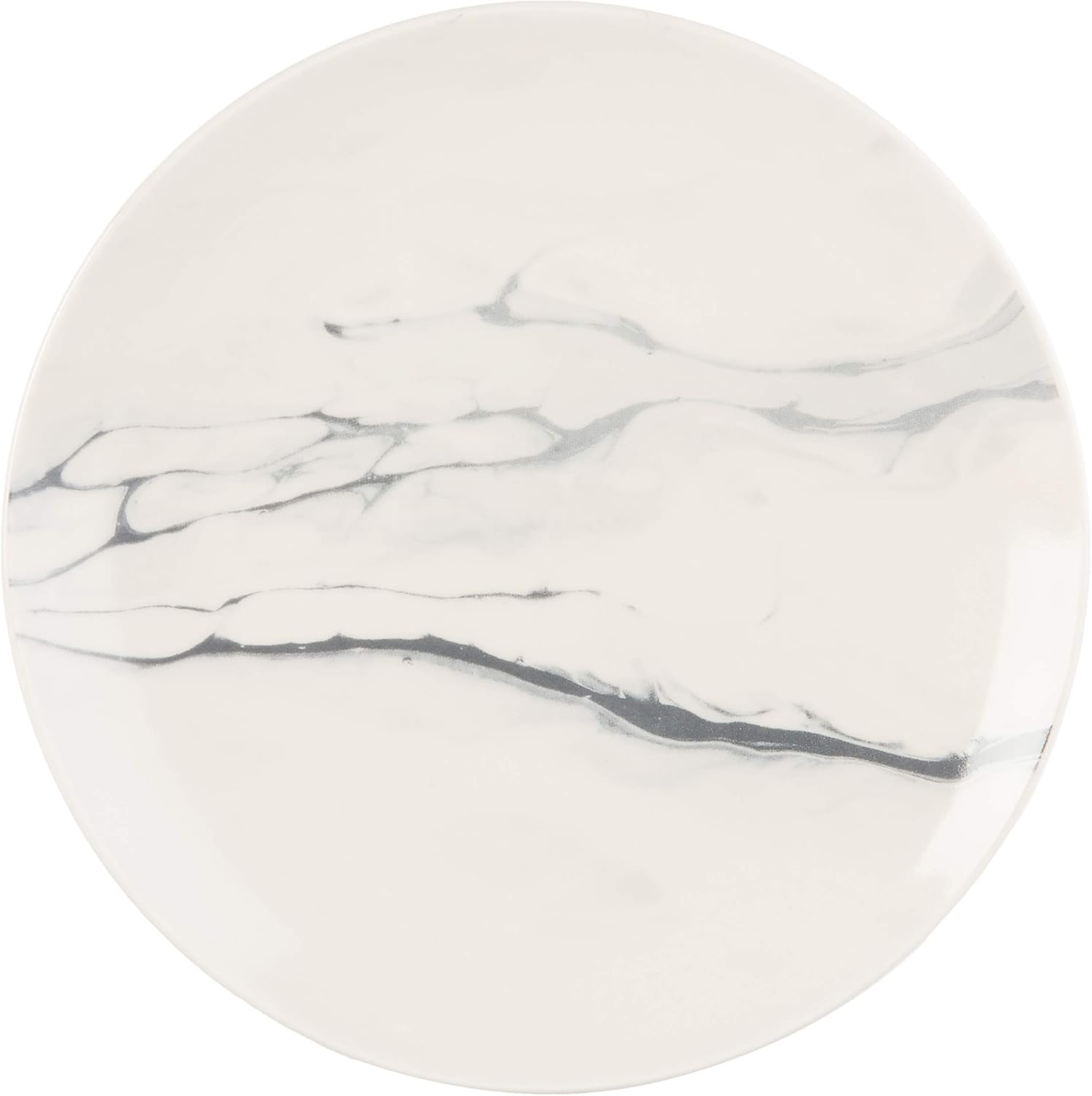  | American Atelier Round Dinnerware Sets | White & Gray Kitchen Plates, Bowls, and Mugs | 16 Piece Stoneware Marble Collection 10.5 x 10.5 | Dishwasher & Microwave Safe | Service for 4: Dinnerware Sets