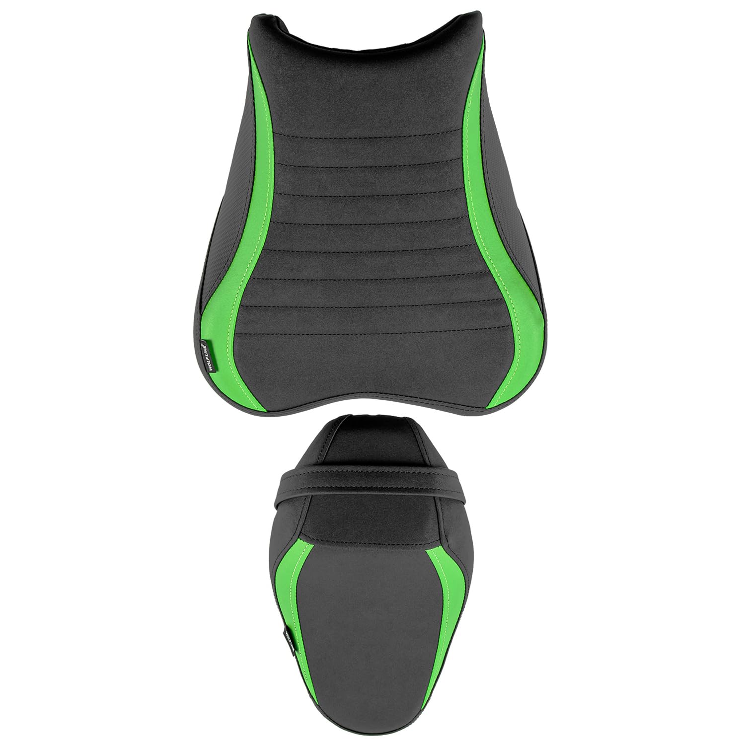 Asiento de confort para motociclista y pasajero para Z900 2017 2018 2019 2020 2021 2022 2023 2024, funda trasera de cuero para conductor solo, cojín trasero para pasajero, verde