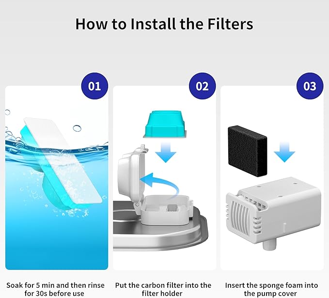 Lawfery Filtros para Fuente de Agua para Gatos, 6 Filtros y 6 Esponjas miniatura 2