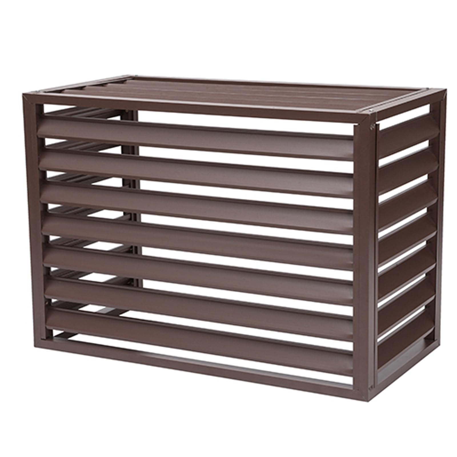 DCYEQRQ Aluminum Alloy Outer Frame Protective Cover,Outdoor Air Conditioner Privacy Fence Screen,Condenser Protective Cover Prevents Foliage Wee (Brown 1.5P)
