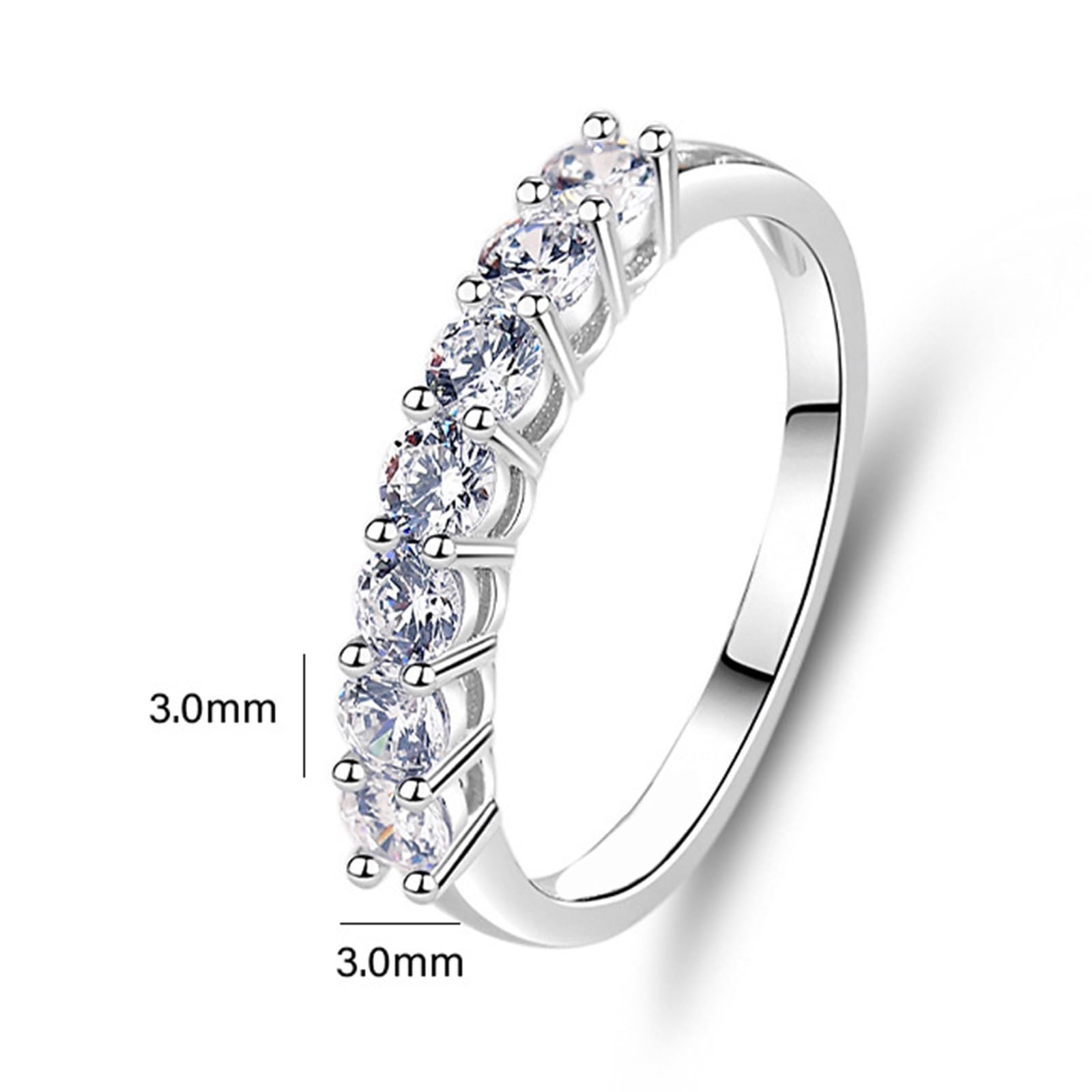 Delikatne złoto 750 pierścionków dla kobiet z moissanitem 0,7 ct, białe złoto, 9K/14K/18K białe złoto/platyna 950, rozmiar 47 (15,0)-65 (20,7)