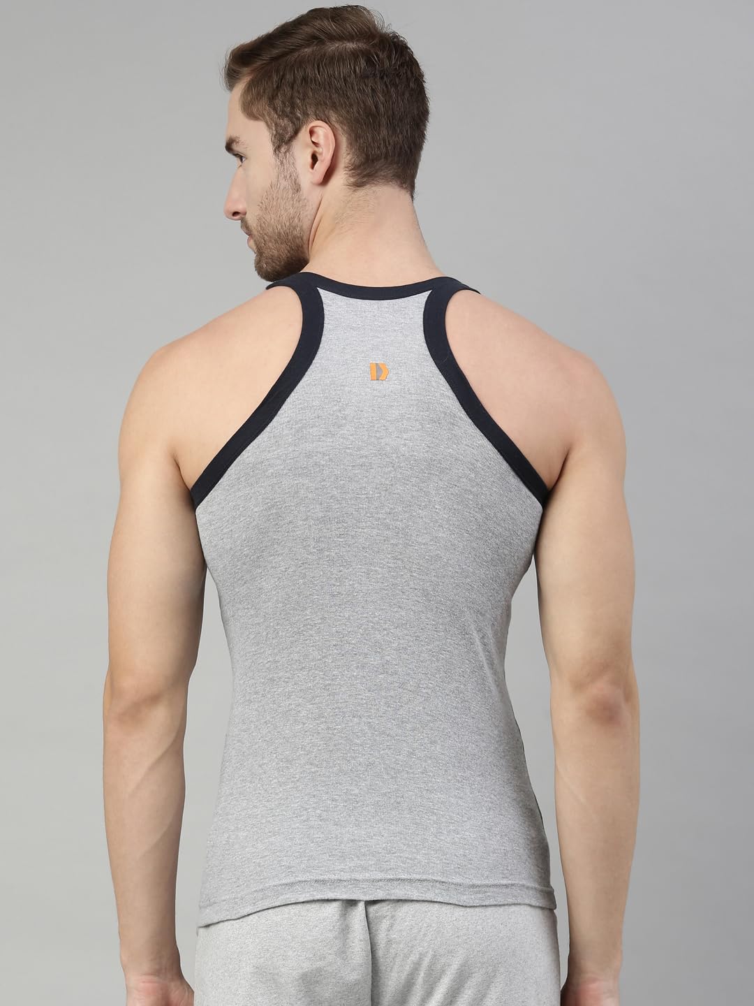 Dixcy Scott Originals Men’s Cut & Sew Color Block Printed On Side Durable & Comfortable 100% Combed Cotton Gym Vest Innerwear (Pack of 3) Colour/Print May be Vary 3