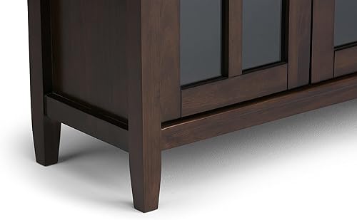 Miniatura 7 de Simpli Home - Mueble bajo Warm Shaker para almacenamiento, Pino, Marrón (Tobacco Brown)