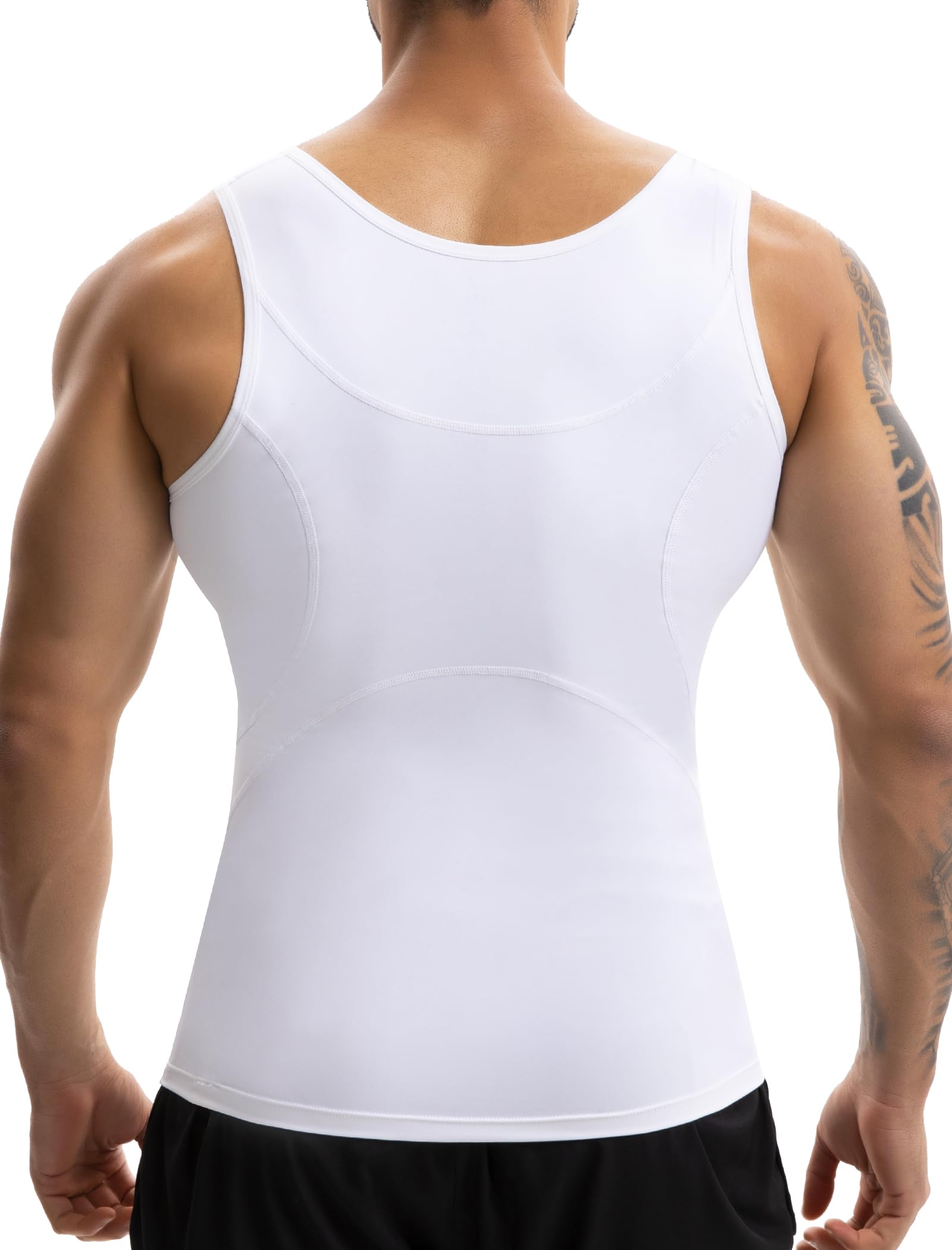 MISS MOLY Shapewear Herren Kompressionsshirt Elastische Bauch-Weg Unterhemd Miederbody Taillenformer Tank Top Ärmellos Body Shaper Männer Bauch Top Weste