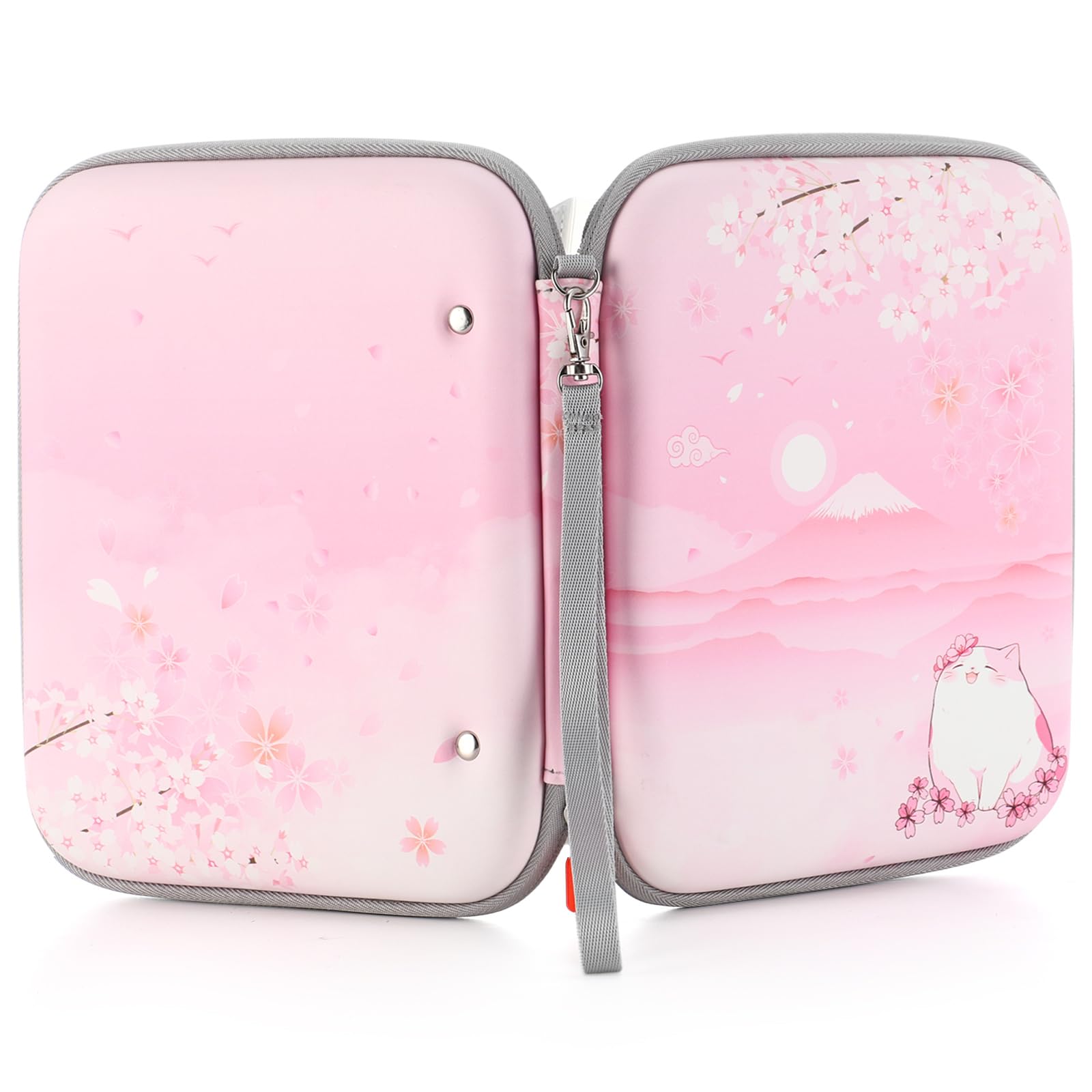 Abbylike Card Binder for Girls Gifts 4 Pocket with 15 Sleeves 120 Cards Collectible Trading Binder Case Album Holder Book for Game Sports Collection Organizer Supply(Sakura Cat)