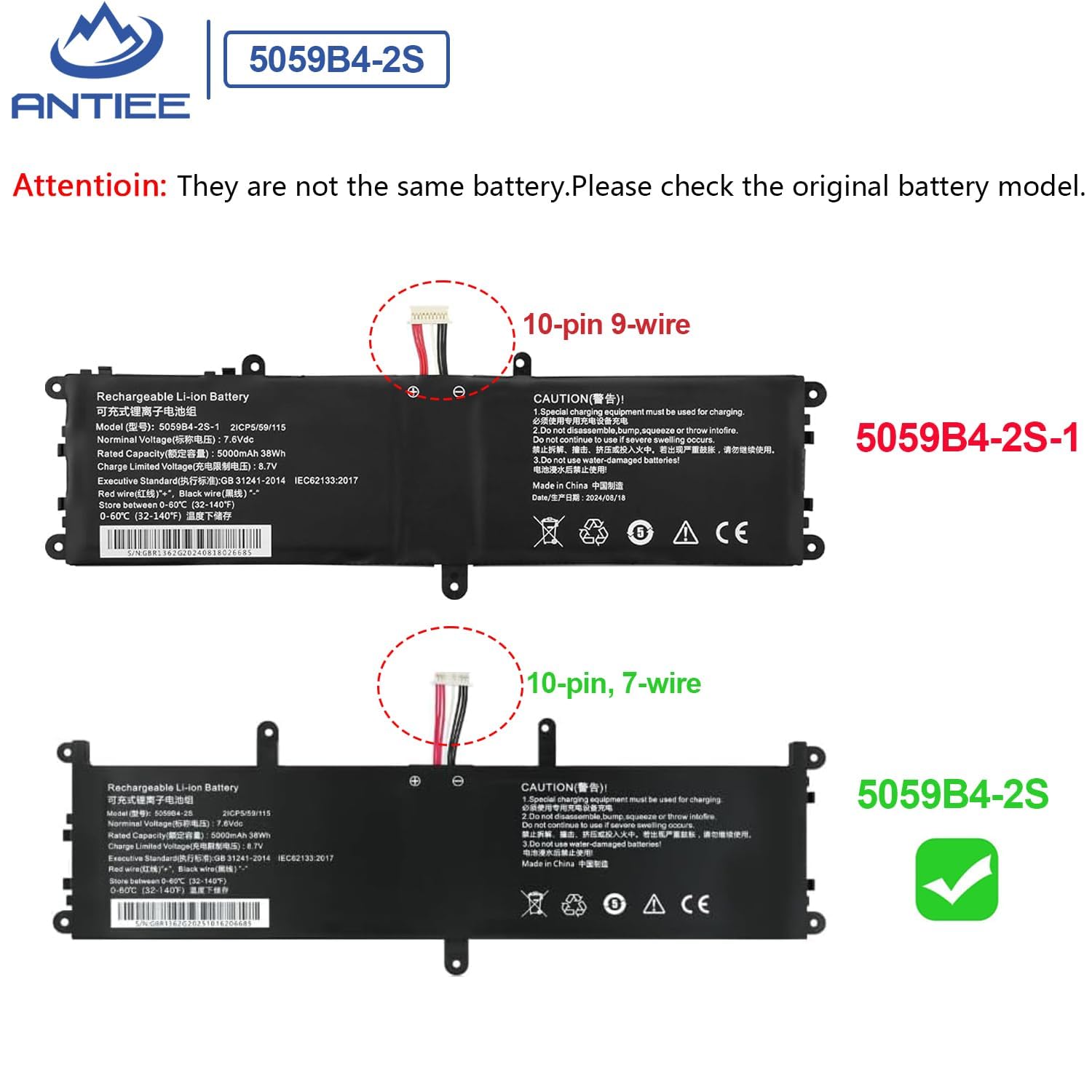 ANTIEE 5059B4-2S Laptop Batteria per Chuwi GemiBook Pro 14-inch CWI529