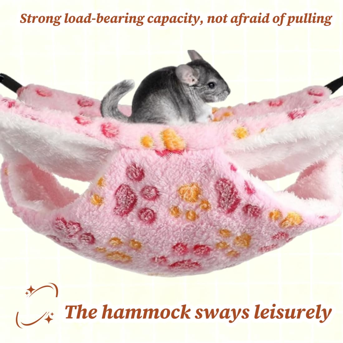1 Pièce Hamac pour Cochons d'Inde et Petits Animaux, Doux et Chaud en Polaire, Accessoire pour Cage, Lit Suspendu pour Dormir, Rats, Furets, Hamsters (Étoile)