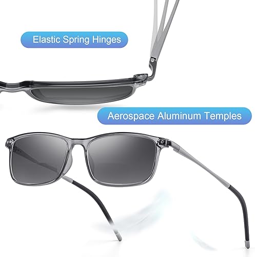 Miniatura 9 de Top is not 0 Superior Progressive Multifocus - Gafas de lectura para hombre, brazo de aluminio TR90, bloqueo de luz azul, bisagra de resorte