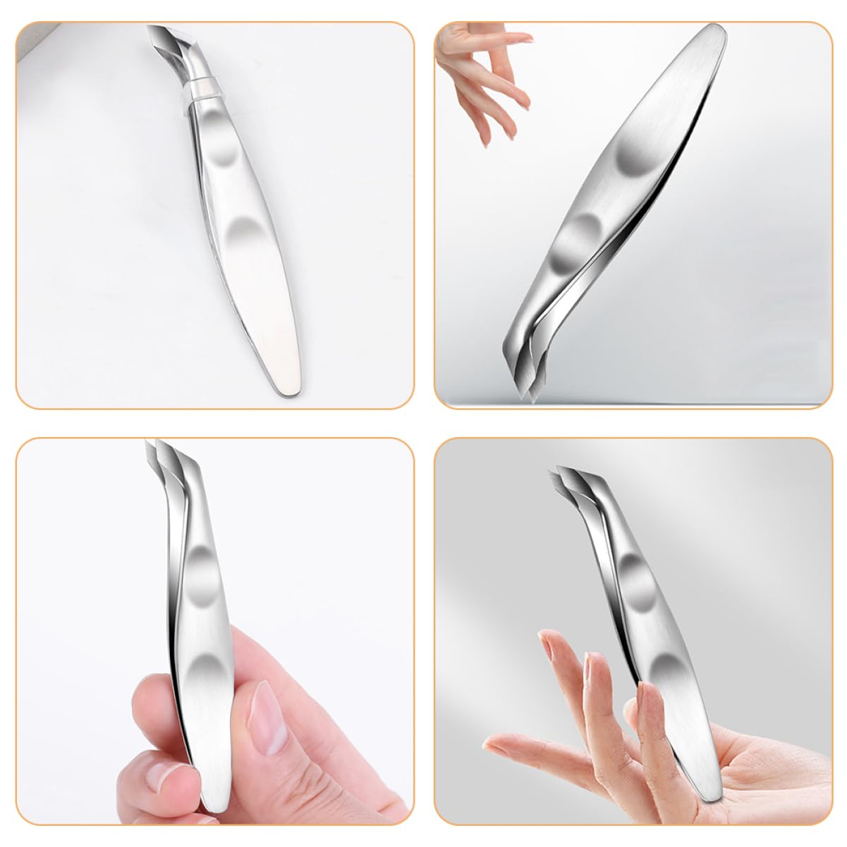 BELLIFFY Nonslip Cuticle Nipper Metal Nail Clipper Manicure Tool for Smooth Sk