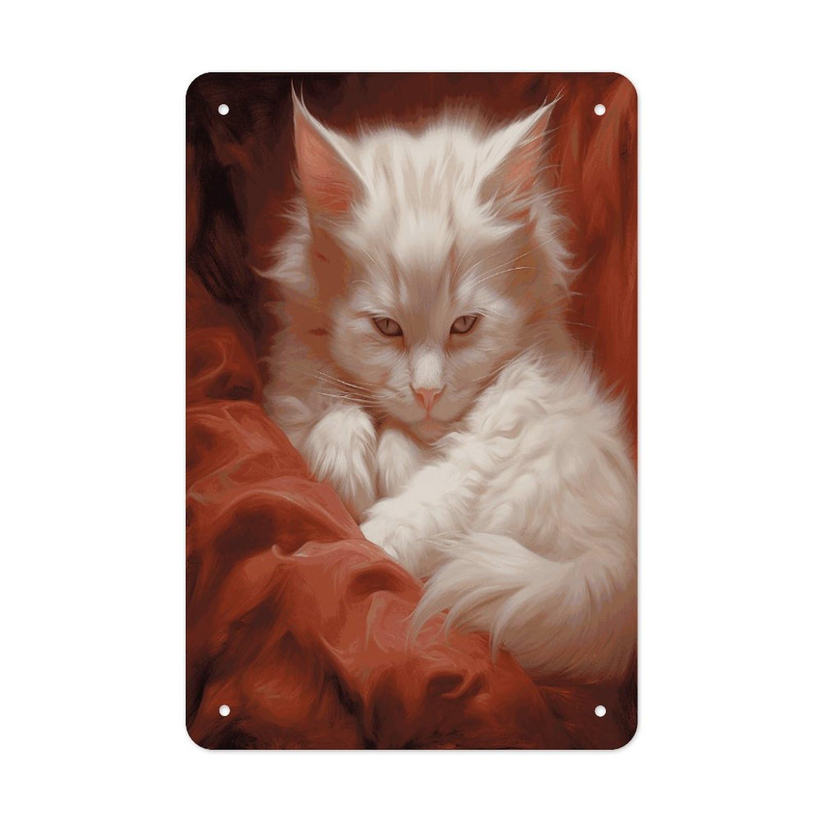 Btcowzrv Style Hazy Cat Metal Tin Sign Wall Decor Hanging Plaque