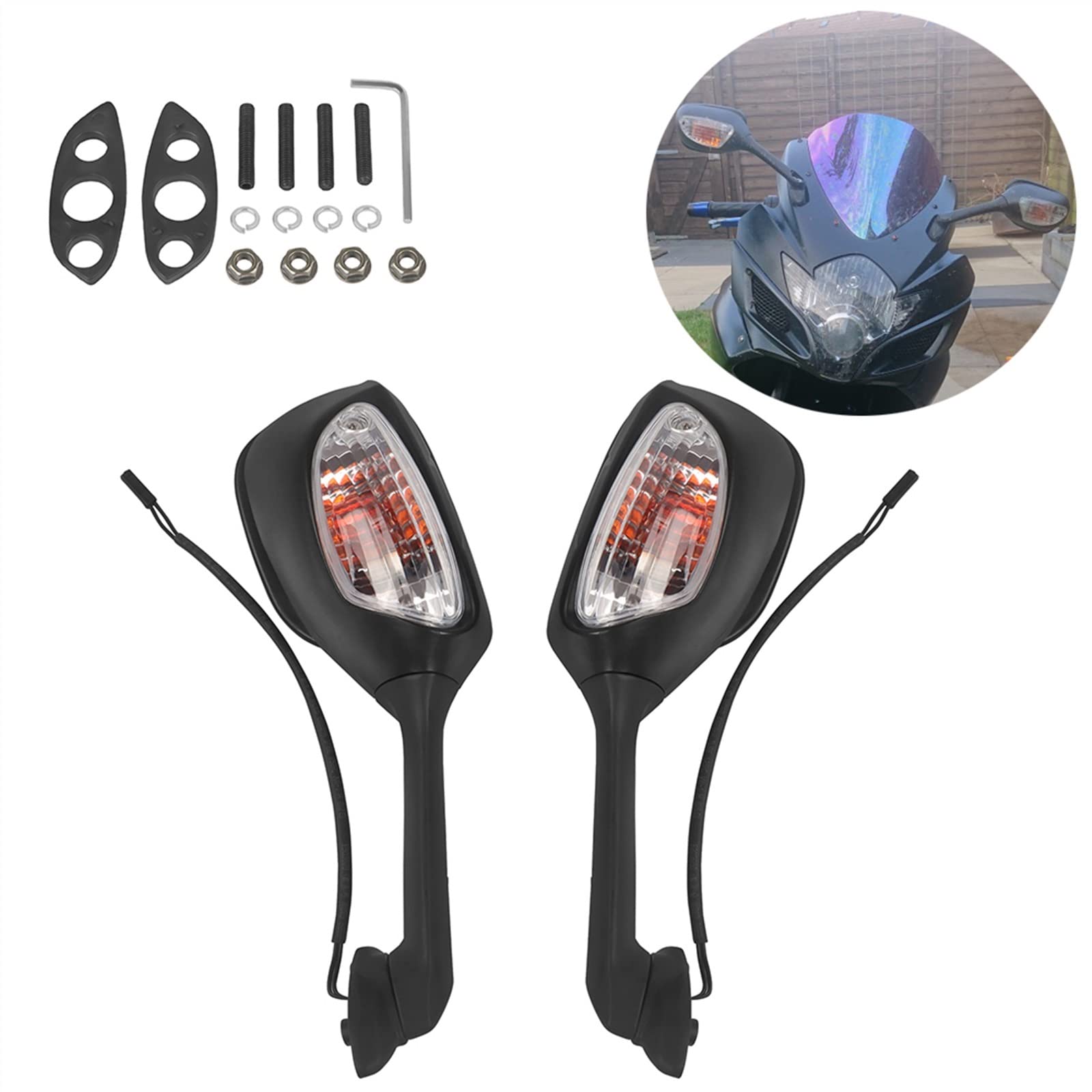 Rétroviseur GSXR 1000 K9 2009 2010 2011 2012 2013 Rétroviseurs Pliables Clignotants Lumière LED pour Suzuki GSXR750 GSXR600 2011 2012 2013 2014 2015 GSX-R600 750 K6 K11