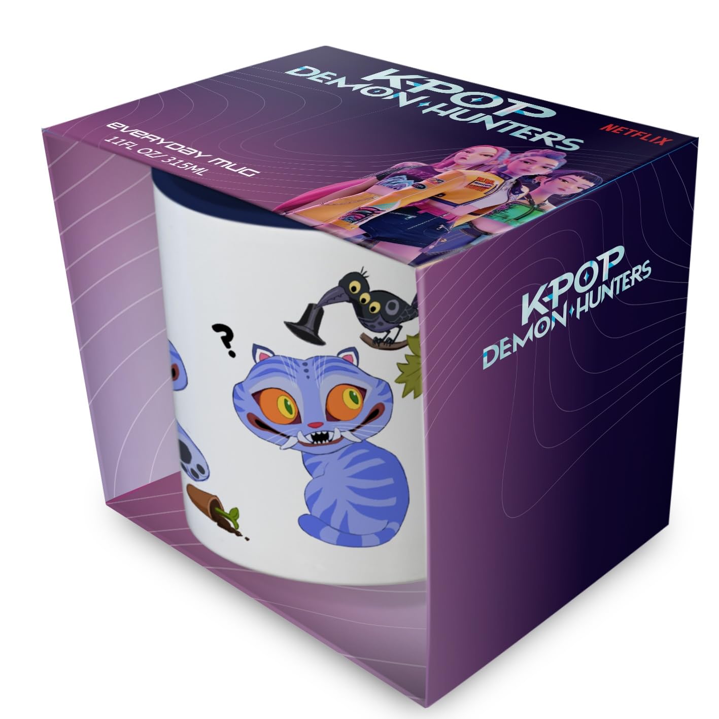 K-pop Demon Hunters (Derpy Coloured Inner Mug, 315ml / 11oz Ceramic Cup, Officially Licensed Product, Cute K-Pop Drinkware Gift for Fans & Collectors, White