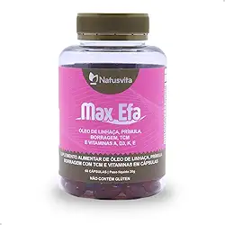Max Efa (Óleo de Linhaça, Prímula, Borragem com TCM e Vitaminas A, D3, K e E). Suplemento Menopausa/TPM 60 cápsulas