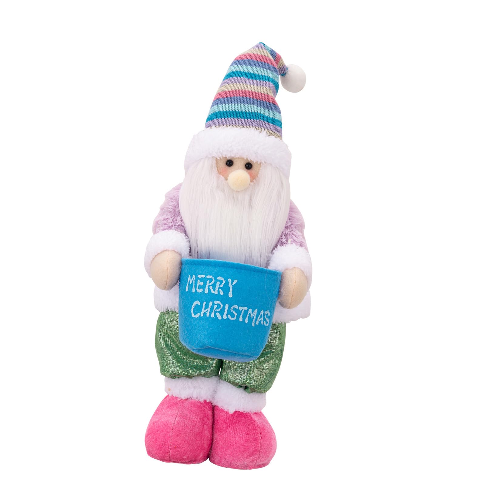 Tsophreniq Festival Santa/Snowman Figurine with Storage Basket Colorful Christmas Dolls Decoration Organiser for Small Treasure Festival Decoration Collectible