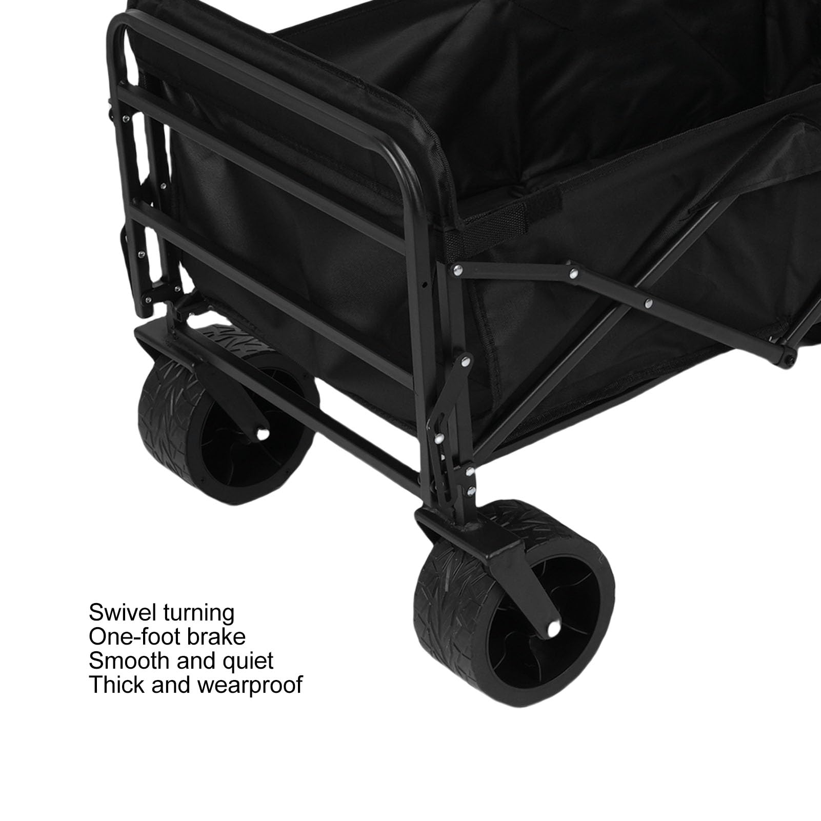 Vagone Pieghevole, Carrello Giardino 150L 117x102cm con Ruote, Carrello per Servizi Servizio Pesante per la Drogheria per lo Sport Pesca Giardino, Rotolamento