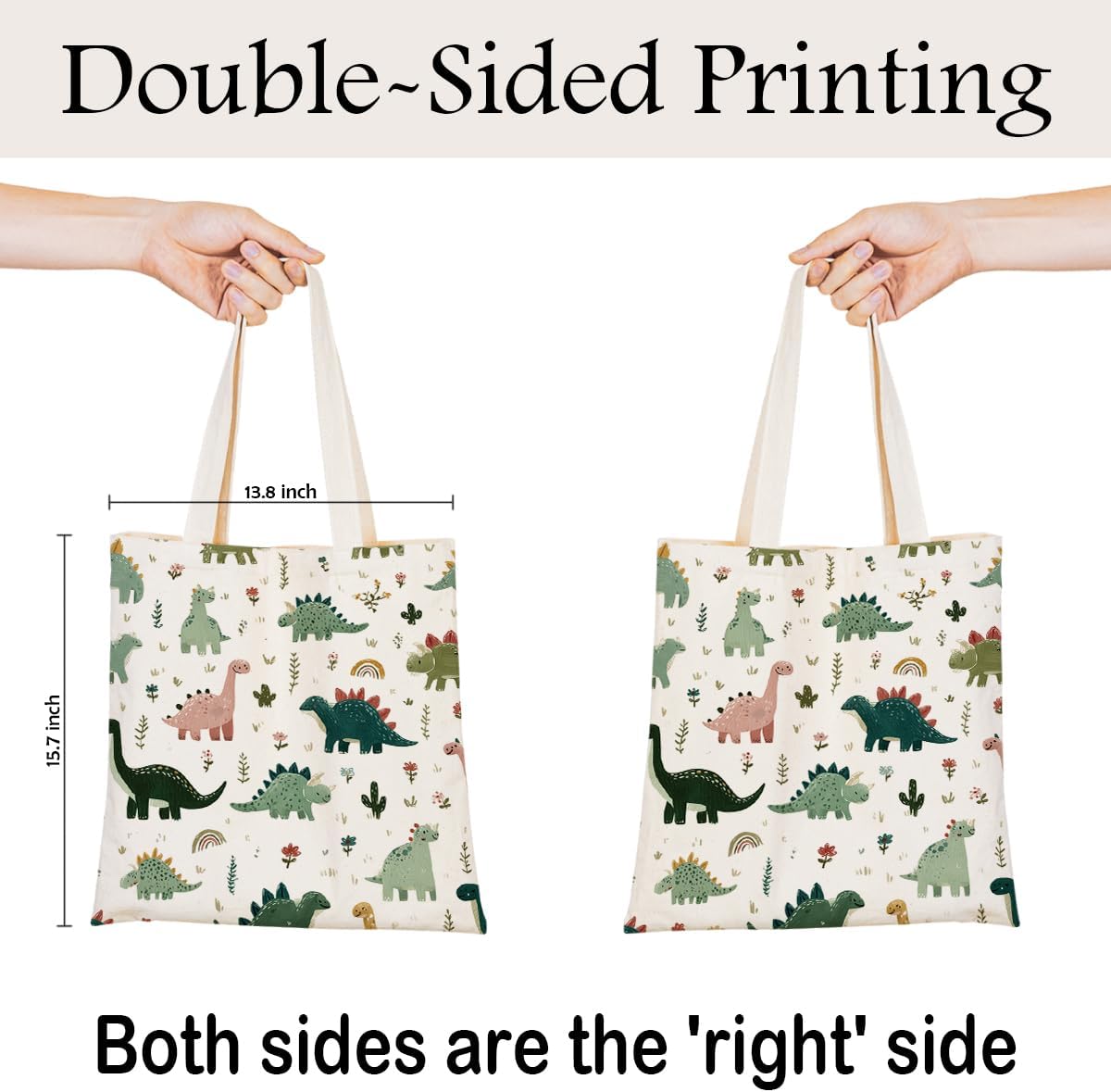 Animal Canvas Tote Bag for Women, Aesthetic Nature Reusable Shopping Shoulder Bag, Nature Lover Gift Tote - Image 2