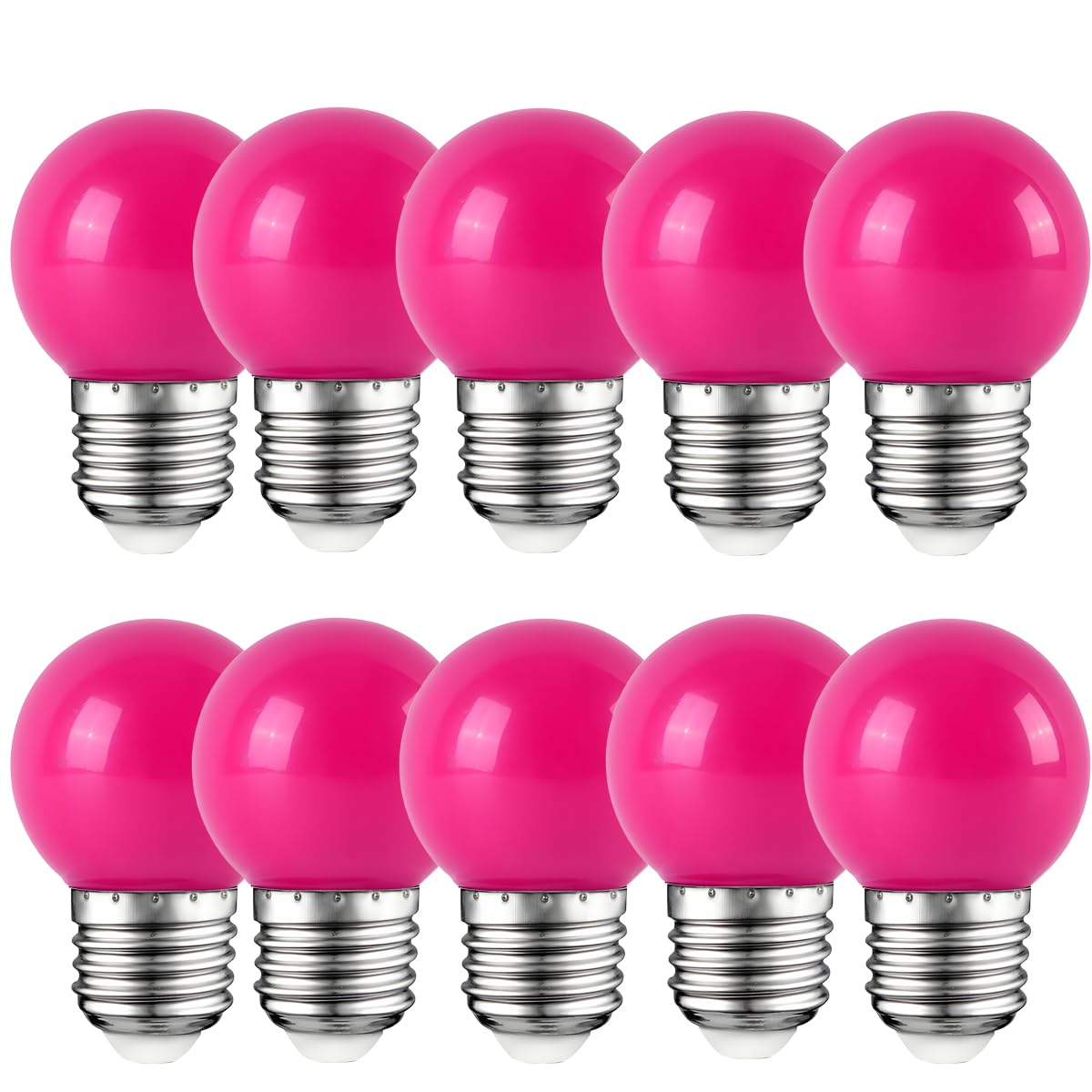 WULUN 10 Pack E27 Colored LED Light Bulbs 2W G45 Golf Ball Mini Globe Bulb Lighting Bulbs,Red for Outdoor Indoor String Patio Garden Party Christmas, Tree, Fairy Party Night Lights