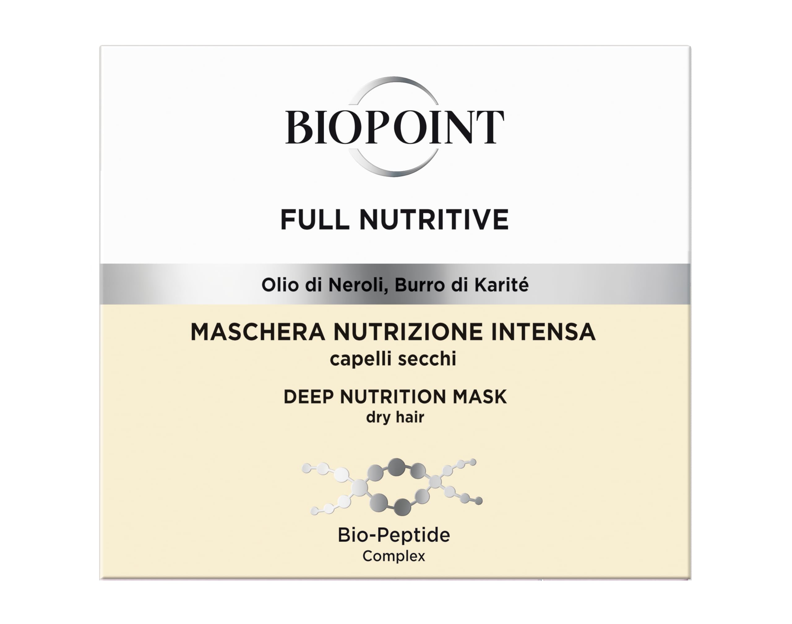 Biopoint Full Nutritive - Maschera Capelli Nutrizione Intensa, Azione Idratante e Rinforzante, Dona Morbidezza e Luminosità al C