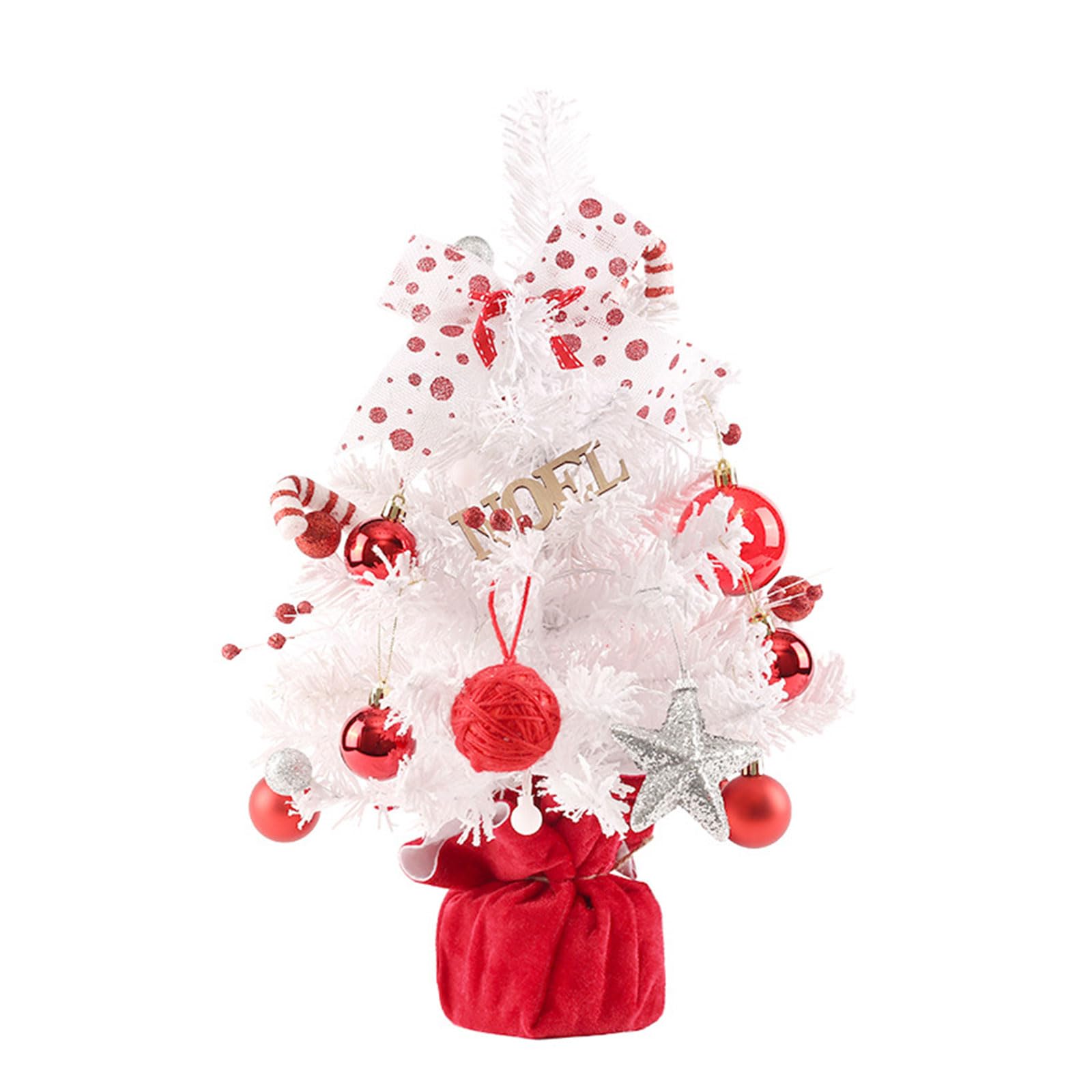 Árbol de Navidad artificial miniatura con música y decoración festiva
