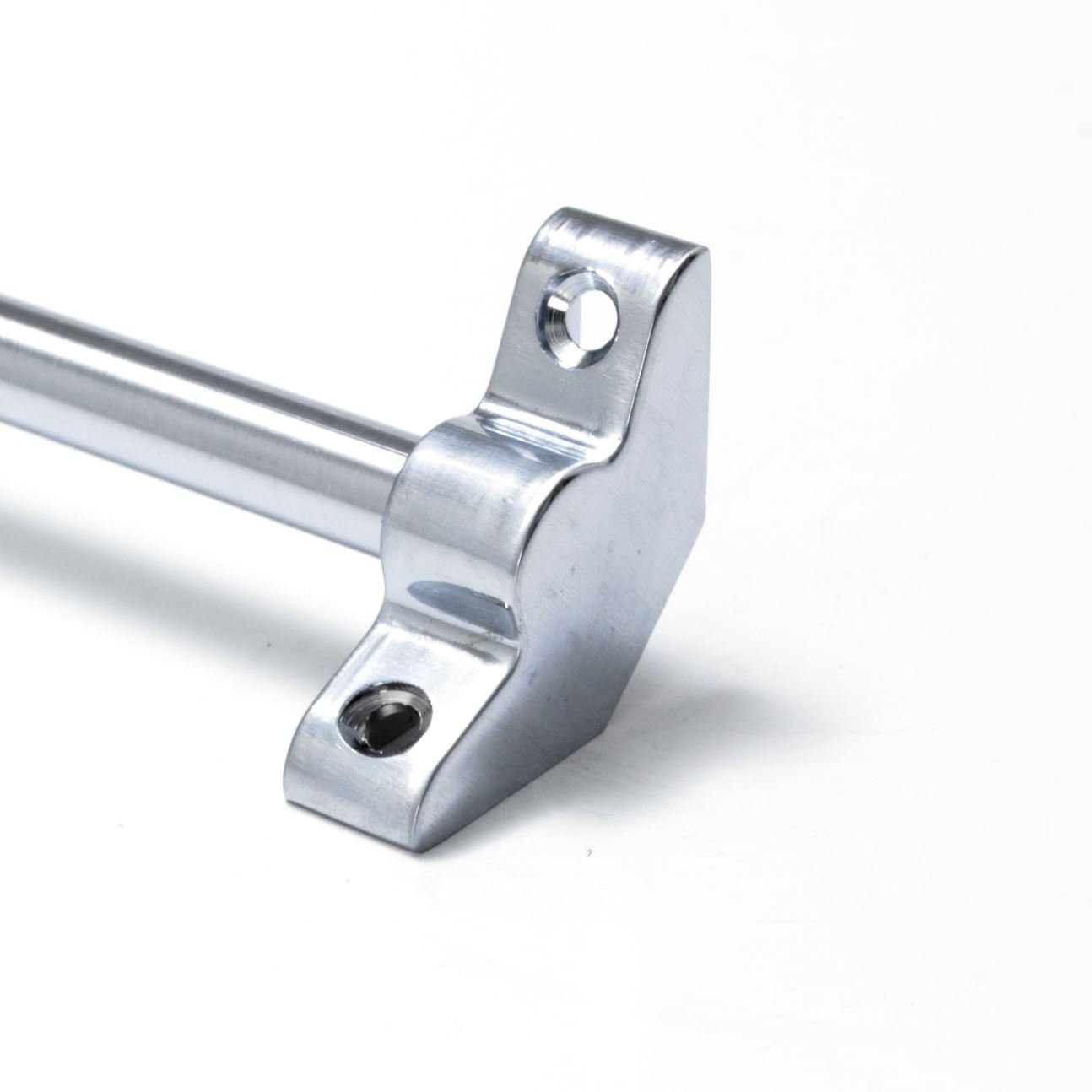 Quality Stair Rods Satin Chrome Set Of 13 Simplicity 3/8" X 28.5" Bar, Closed Plain Bracket Finial Endcaps (Satin Chrome)