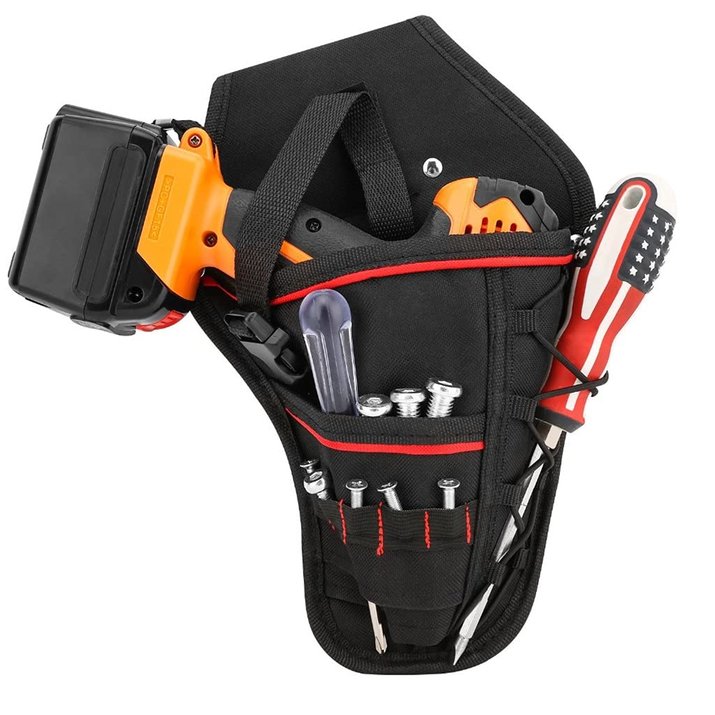 Ceinture électrique Taille Sac à Outils clé Oxford Professionnelle Marteau Tournevis perceuse étui (Gris Clair Talla ?nica)
