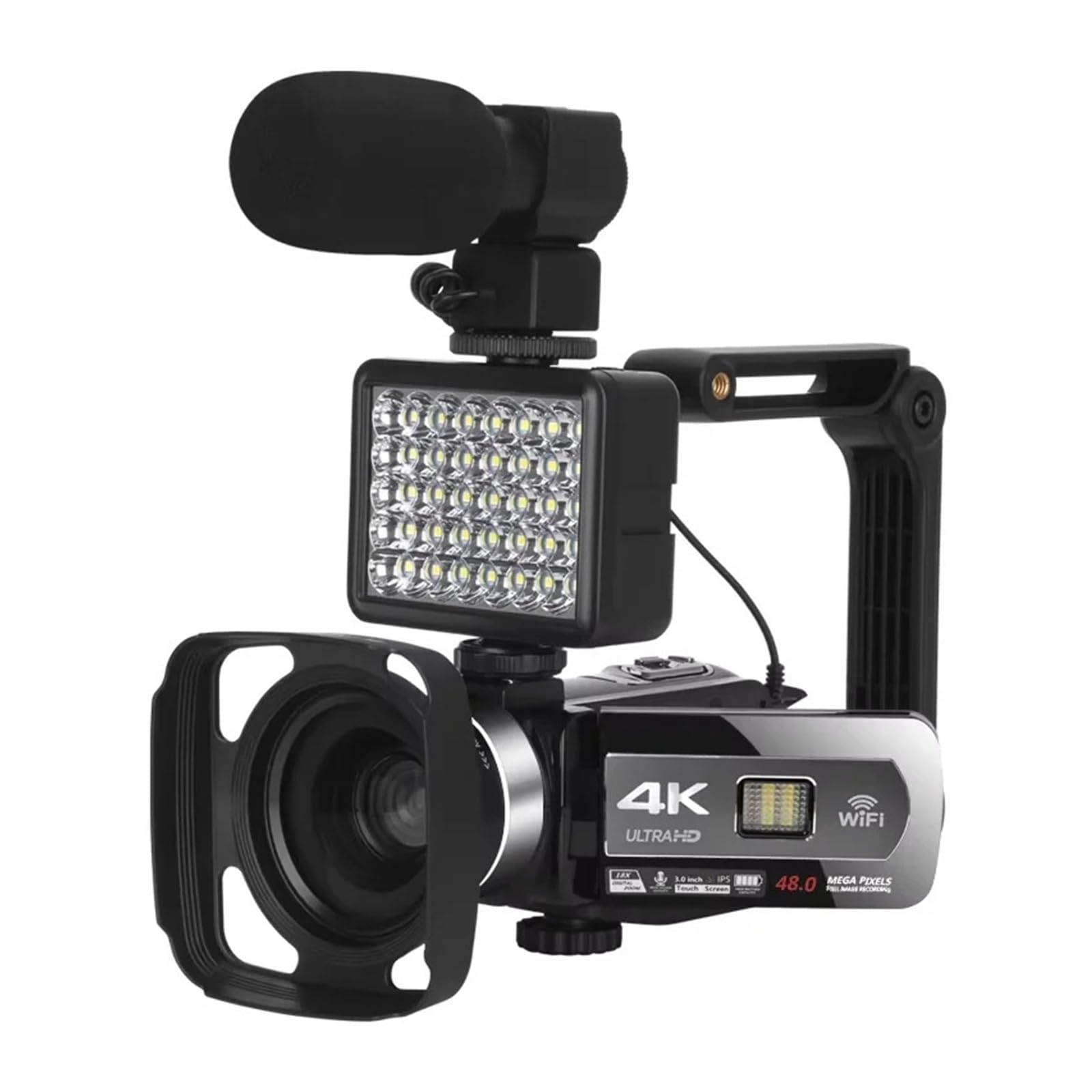 4K Digital Video Camera, Vlog Camcorder for Photography, 48MP Live Streaming Camcorder, WiFi Auto Recorder Camera(32G Card)-image-9