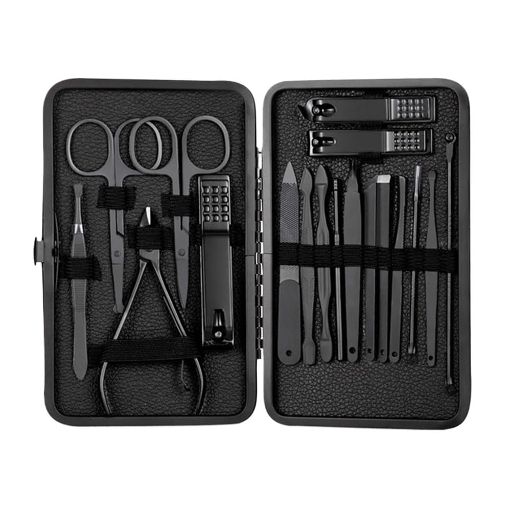 Ensemble de Coupe-Ongles pour manucure et pédicure, 18 pièces, en Acier Inoxydable