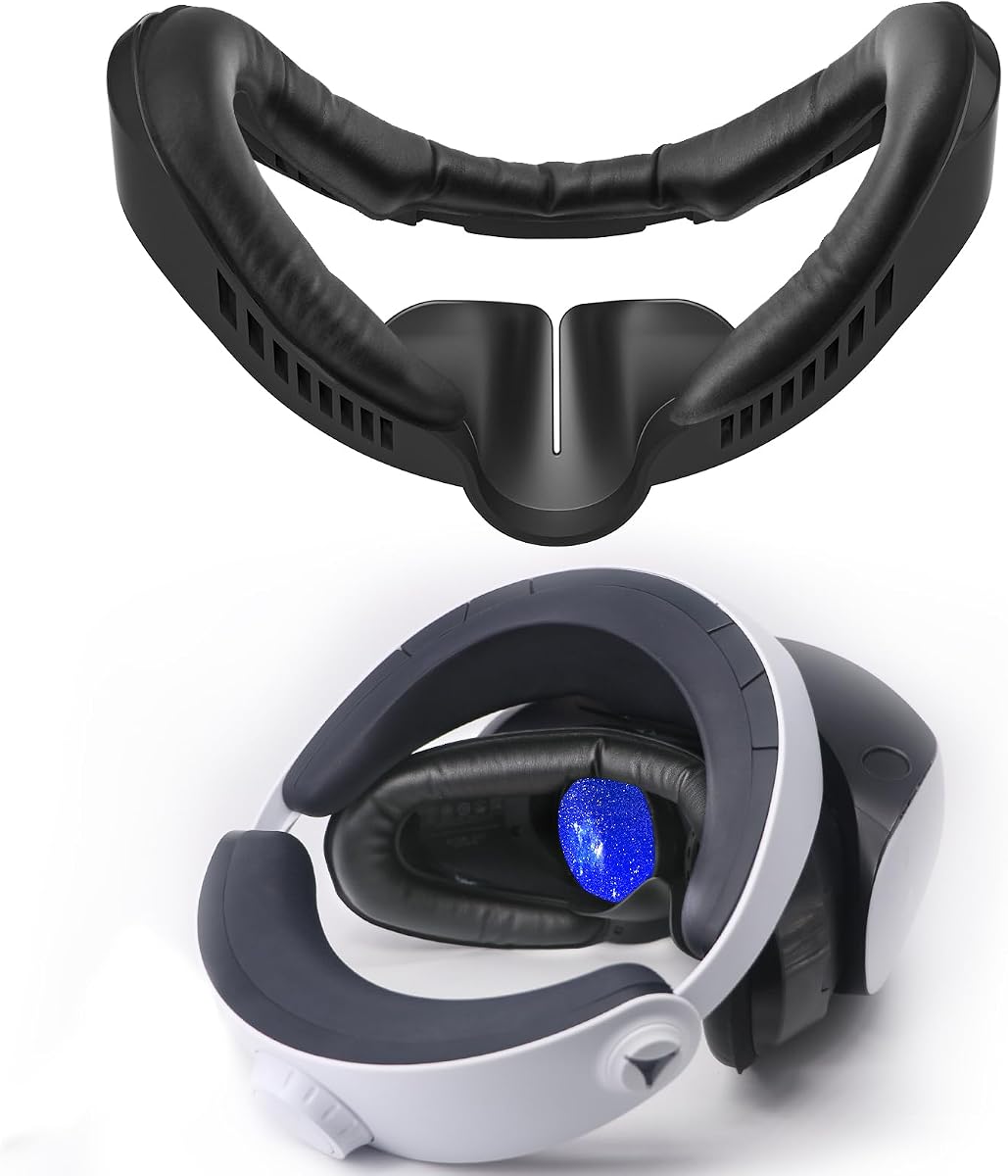 Compatible con reemplazo del soporte facial de PlayStation VR2 | Almohadilla protectora de interfaz Facial de cuero PU VR para PSVR2, cojín cómodo a prueba de sudor, accesorios VR