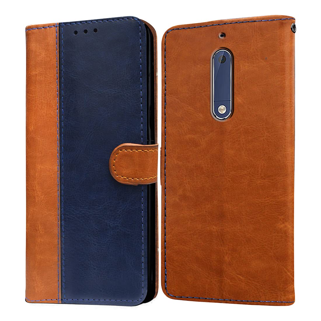 Amazon Brand- Solimo Flip for Nokia 5 (Leather_CamelBlue) (B0BHV2D764) Amazon Price History, Amazon Price Tracker