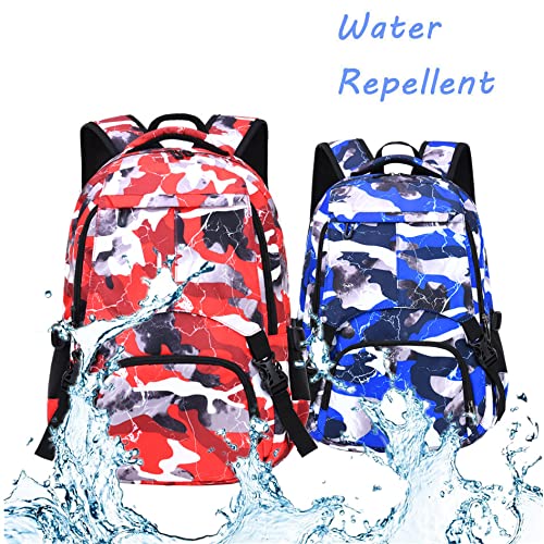 Image of Ladyzone Camo School Backpack Lunch Box Set Lightweight Schoolbag Travel Camp Outdoor Daypack