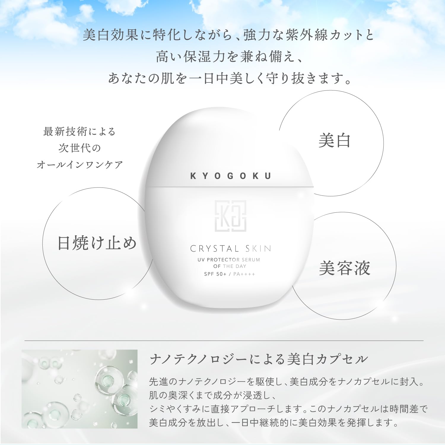 Amazon.co.jp: Kyogoku クリスタルスキン UV プロテクターセラム オブ 