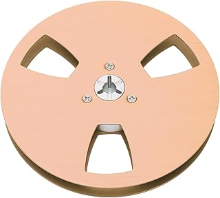 Carretel Vazio de Fita de Som de 1/4 de 5 Polegadas, Carretel de Recolhimento Vazio, Parafusos de Aço Inoxidável de 3 Furos para Toca-fitas Carretel a Carretel (Ouro)