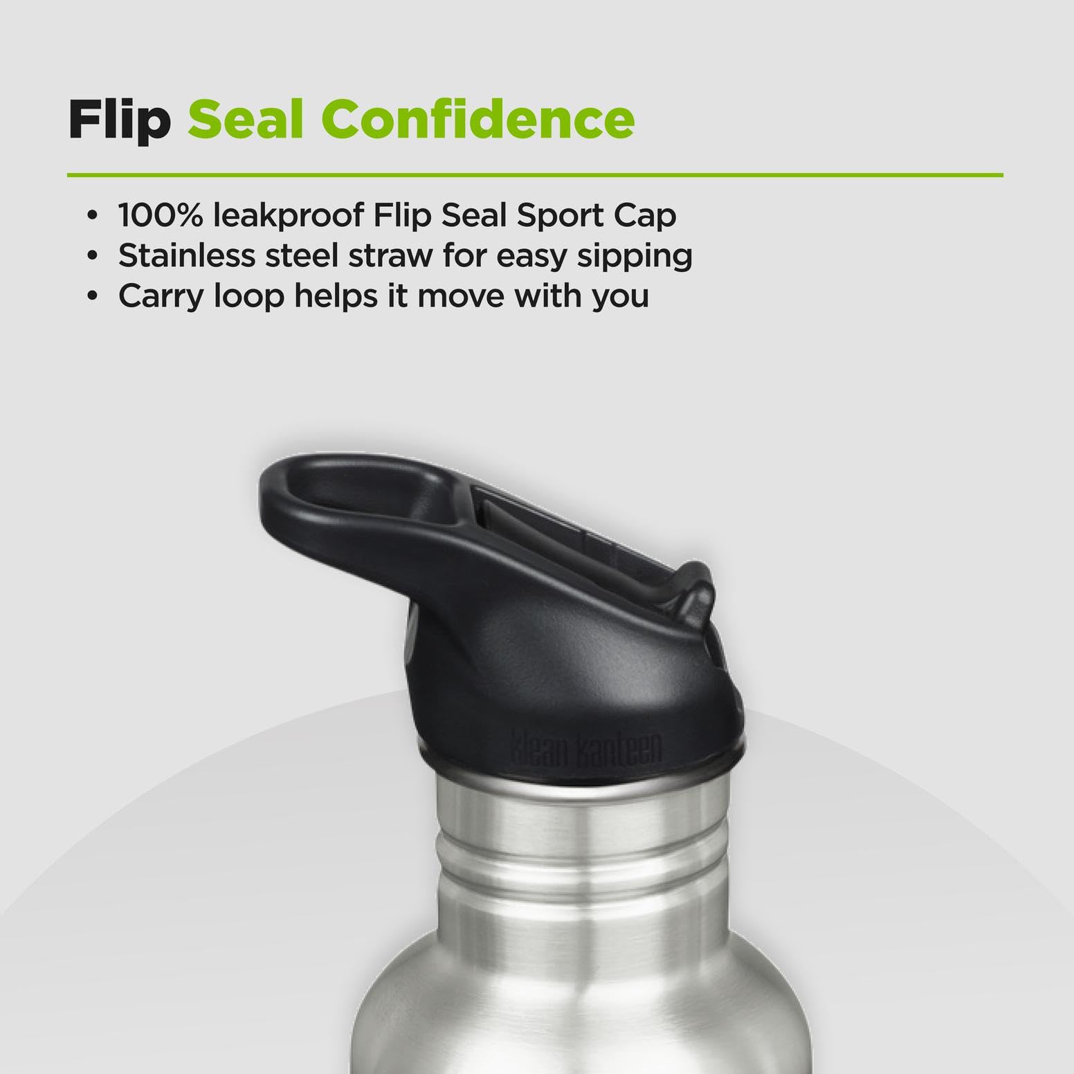 Klean Kanteen 1011192 butelki rowerowe Classic Narrow (Flip Sport) z zamknięciem ze stali nierdzewnej w kolorze szczotkowanej stali nierdzewnej o pojemności 800 ml