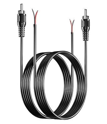 PANPEO RCA to Speaker Wire, 20AWG Bare Cables to RCA Plug Adapter Repair Speake Wire for Speaker Amplifier Audio Video AV Receiver TV Subwoofer2 Pack,6.6FT