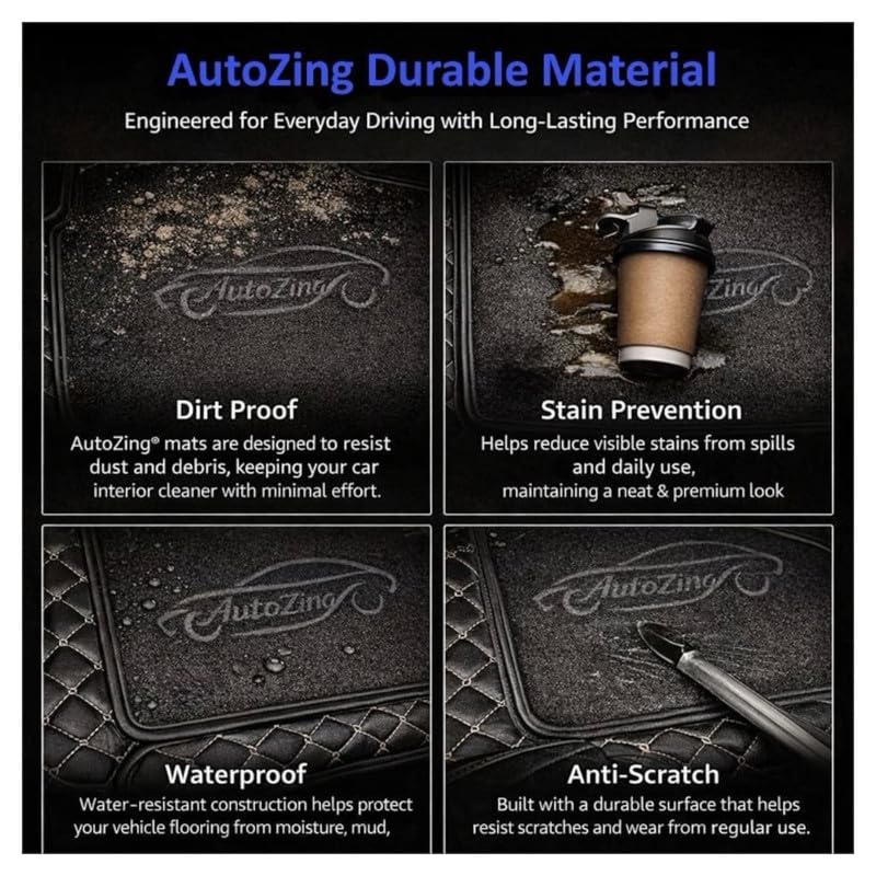 Image of 7D Luxury Car Floor Mat for Skoda Superb (2017-2022) | 7-Layer Leather Noodle /Curly Mat & Heel Pad | Anti-Skid, Waterproof (Black)