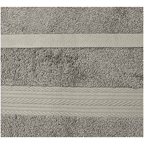 Image of Amazon Basics 6-Piece Fade-Resistant 100% Cotton Hand Towels for Bathroom, Soft Absorbent, 26 x 16 inches, Gray