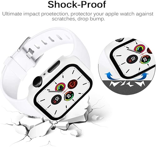 Miniatura 4 de Miimall Funda compatible con Apple Watch Series 987 de 1.772 pulgadas con protector de pantalla, resistente a los golpes y antiarañazos y protector