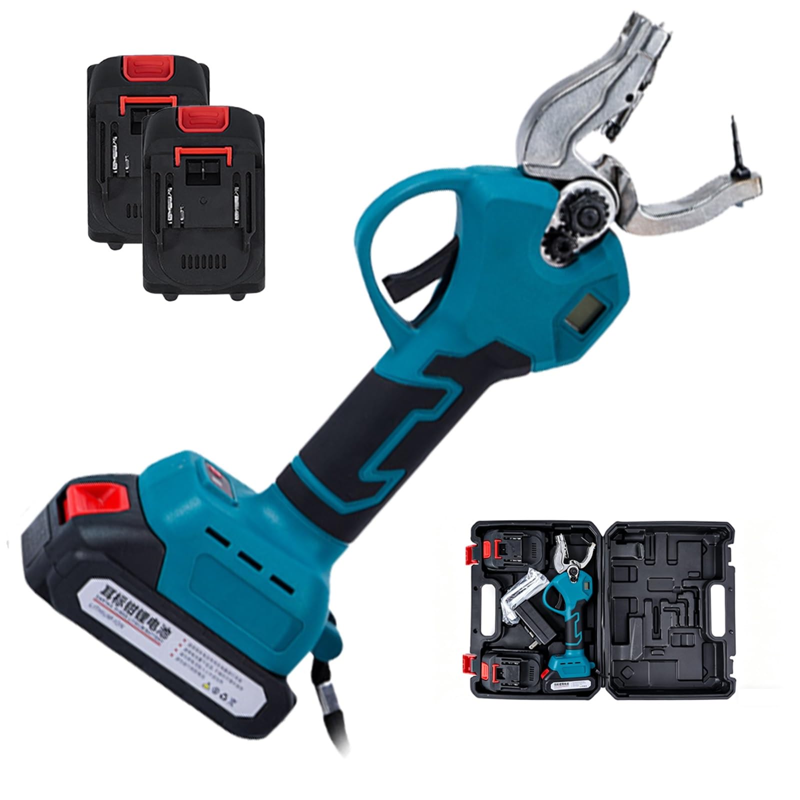 Marcatore Elettrico for Orecchie Per, Pinza Elettrica for Marchi Auricolari, Dotato di 2 Batterie Da 1300 Mah, 6 Aghi for Marchiatura Auricolare e Funzione di Conteggio(Blue)
