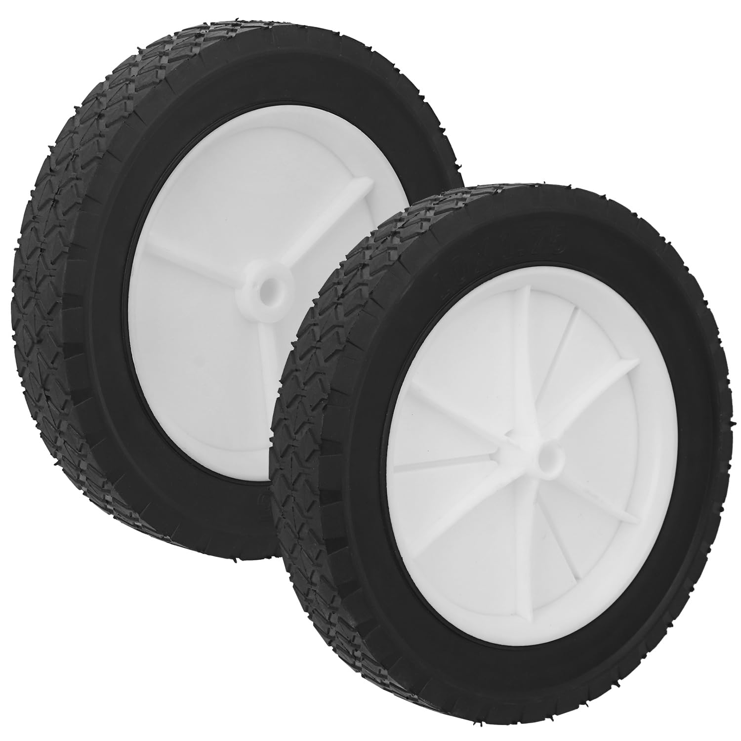 4 ruedas de plástico, ruedas de cortacésped de 10 x 1.75 pulgadas, neumáticos universales, ideales para piezas de triciclo de radio y reemplazo de rueda de vagón, ruedas de cortacésped de