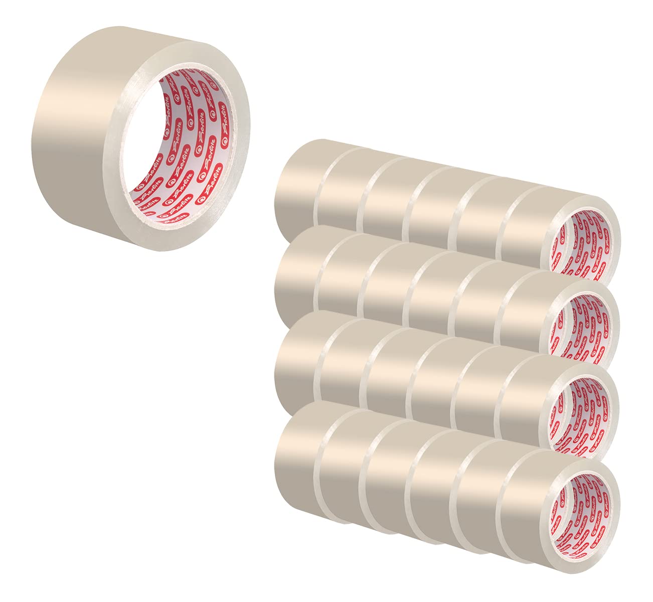 Herlitz Nastro adesivo trasparente per imballaggi, 66 m x 50 mm, silenzioso (24 rotoli, 66 m x 50 mm)