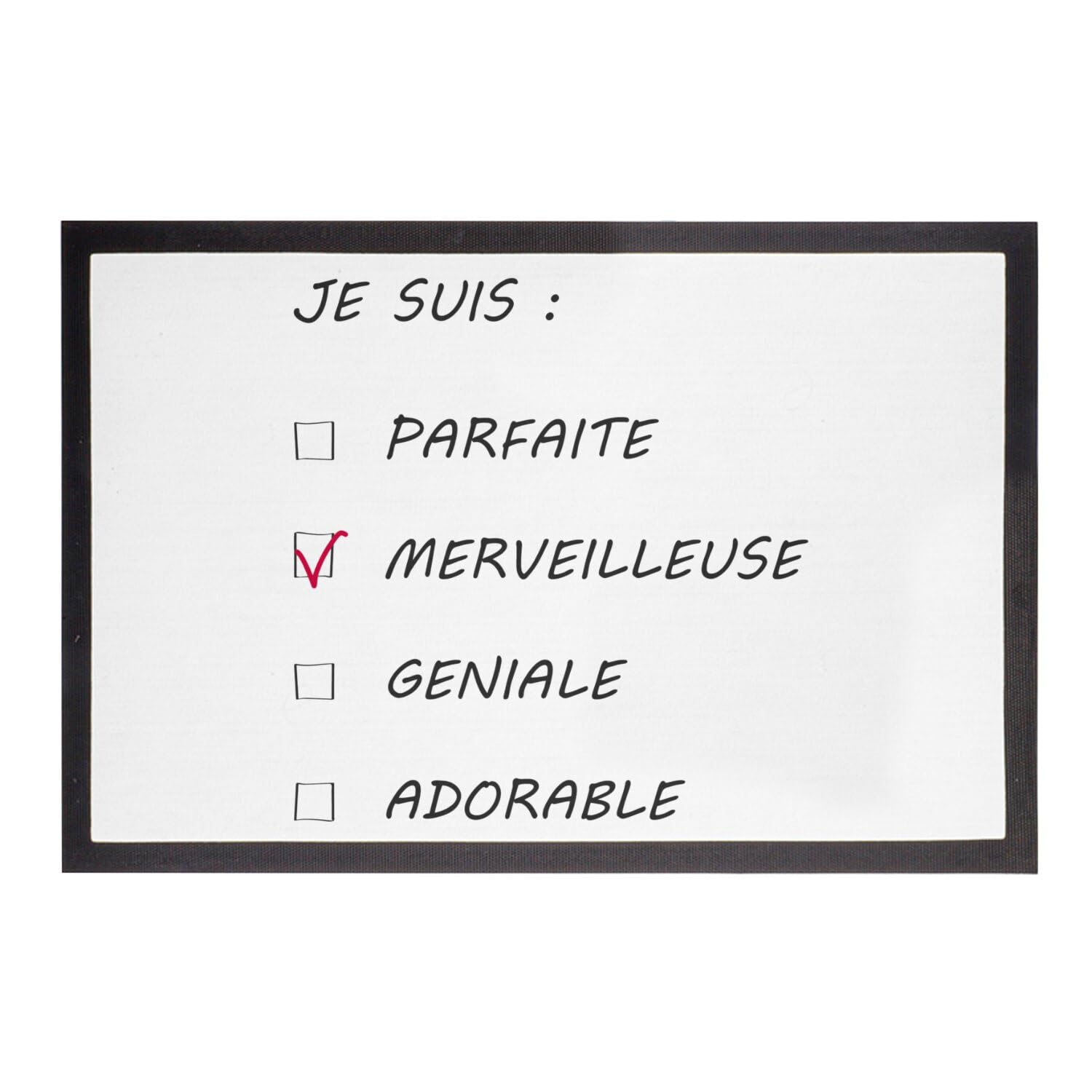 Paillasson Je suis Merveilleuse tapis de porte antidérapant original 60x40