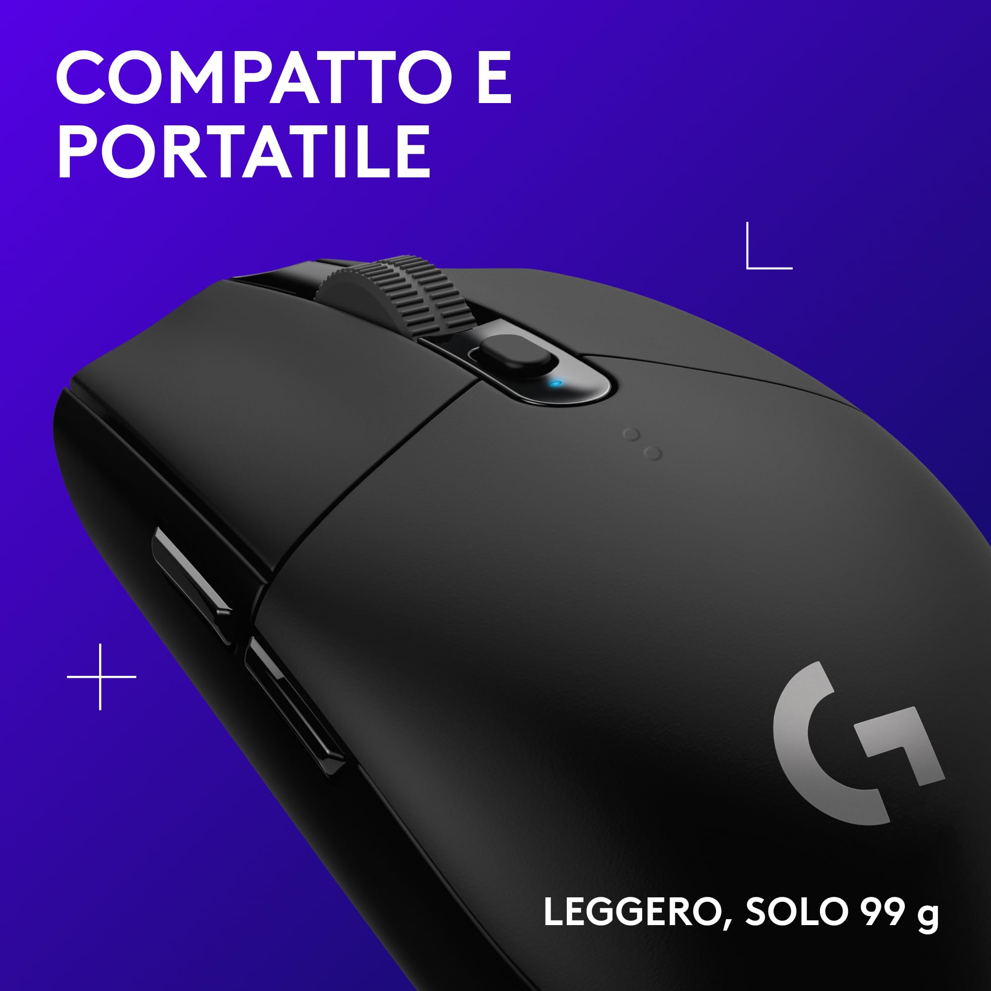 Logitech G G305 LIGHTSPEED Wireless Gaming Mouse, 12K HERO Sensor, 12000 DPI, 6 Programmable Buttons, 250h Battery, Black