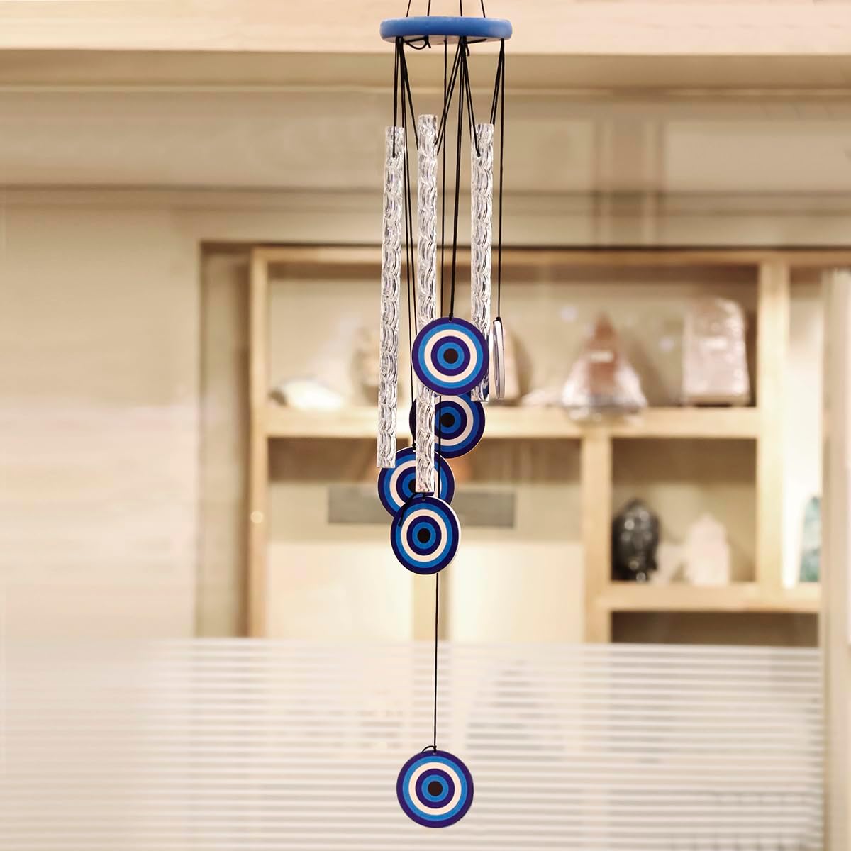 Shubhanjali Evil Eye Wind Chimes for Home Balcony Positive Enerygy | Living Room, Entrance, Outdoor, Memorial and Sympathy, Loss of Loved One | Home Decor Items