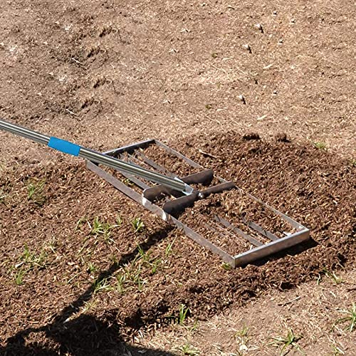 NVYAZJ Lawn Leveling Rake, Detachable Stainless Steel Leveler Tool with 30 * 10'' Flat Head Pole Length 73'' 5 Stainless Steel Rods, Gardening Hand Tool Rake for Garden Golf Lawn - Image 7