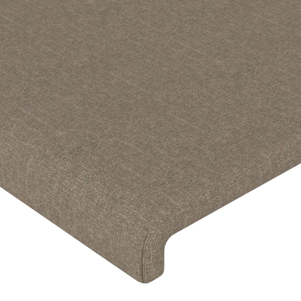 Zagłówek LED w kolorze szarobrązowym (taupe), 160 x 5 x 118/128 cm, materiał z regulacją wysokości, zagłówek łóżka z możliwością przycięcia, wyściełany do sypialni