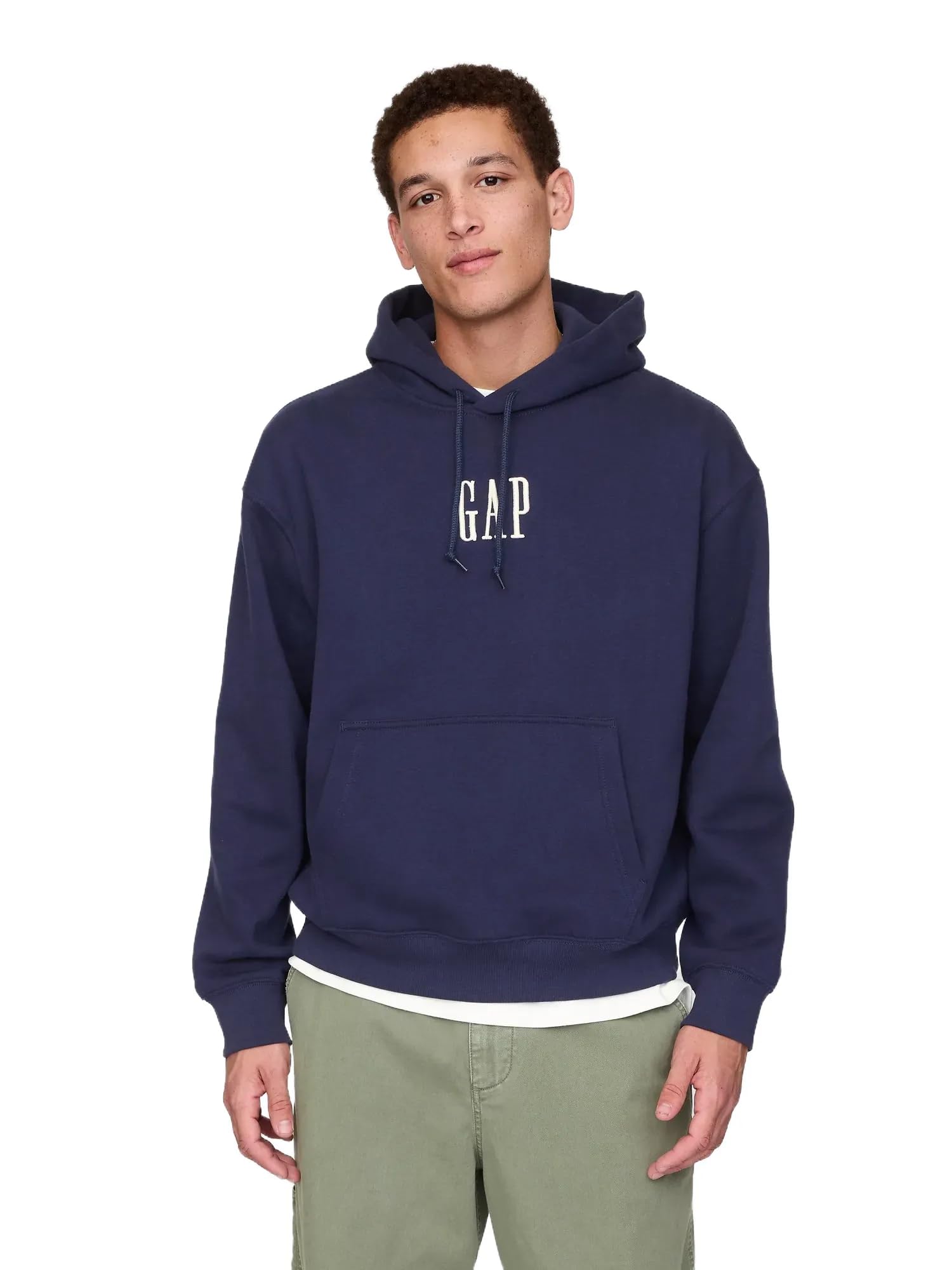 GAP Men's Logo Corp Hoodie, Navy Uniform, XL
