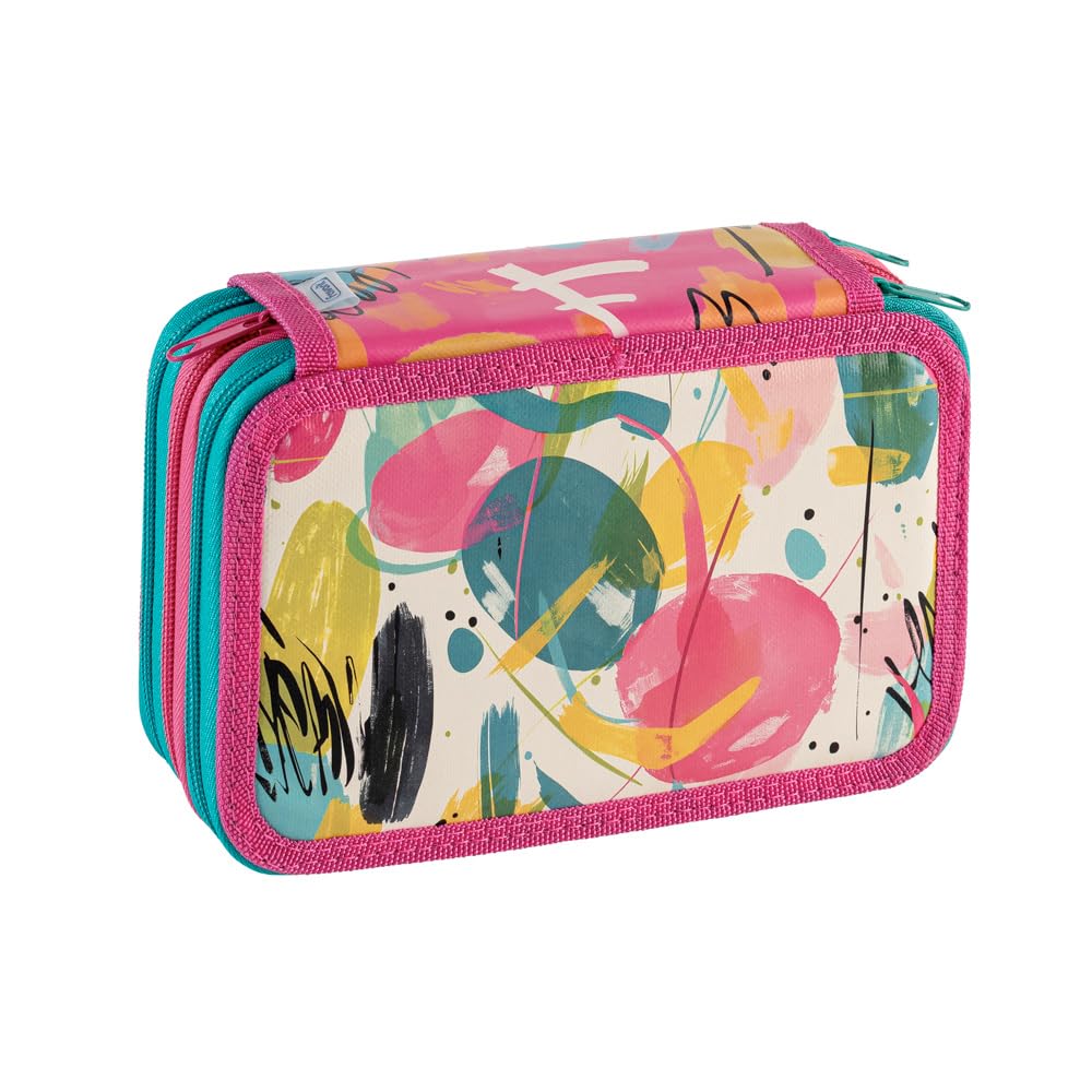 AUEJACKY Astuccio Grande Capacità Astuccio Portapenne Scuola Astuccio Studenti Cartoleria Sacchetti Portapenne con 4 Scomparti per studenti, bambino, bambina e ufficio (Rosa