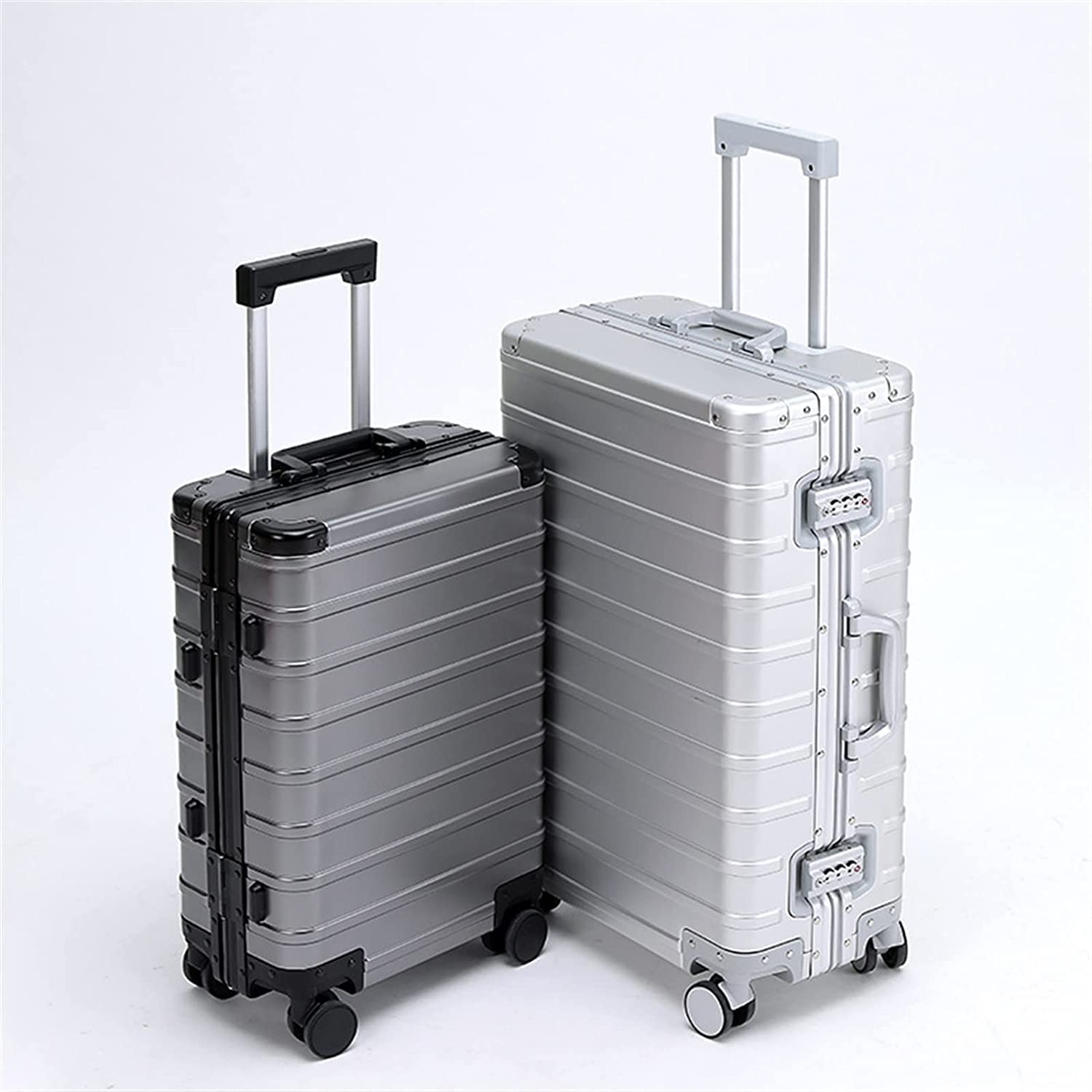 Equipaje rígido de Lujo Ligero Fuerte con Ruedas, Carrito de aleación de Aluminio y magnesio, Maleta con Ruedas para Viajar Resistente