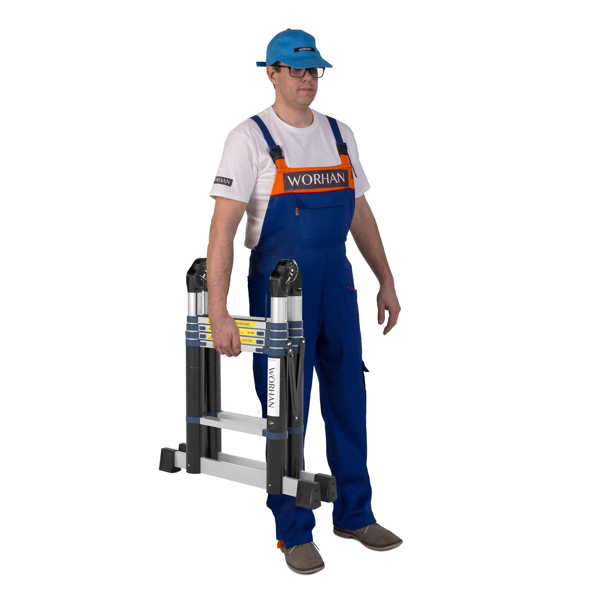 3.2m TELESKOPLEITER 2 in 1 ANLEGELEITER KLAPPLEITER ALU TELESKOP Leiter MULTIFUNKTTIONS Leiter 320cm K3.2A